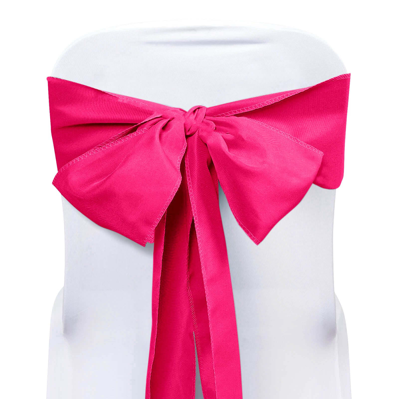 Set of 5 Fuchsia Polyester Chair Sashes, 6x108 inches