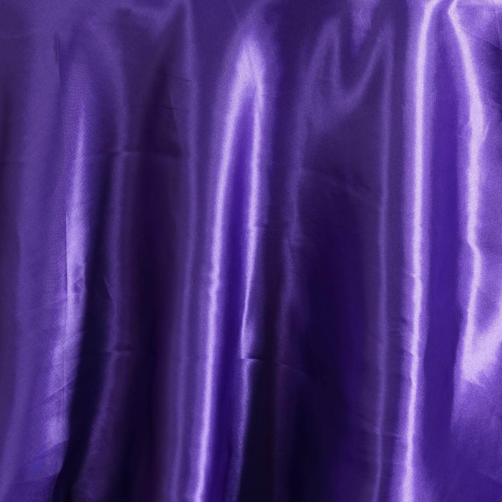 Luxurious Purple 108-Inch Round Satin Tablecloth - Smooth and Shiny