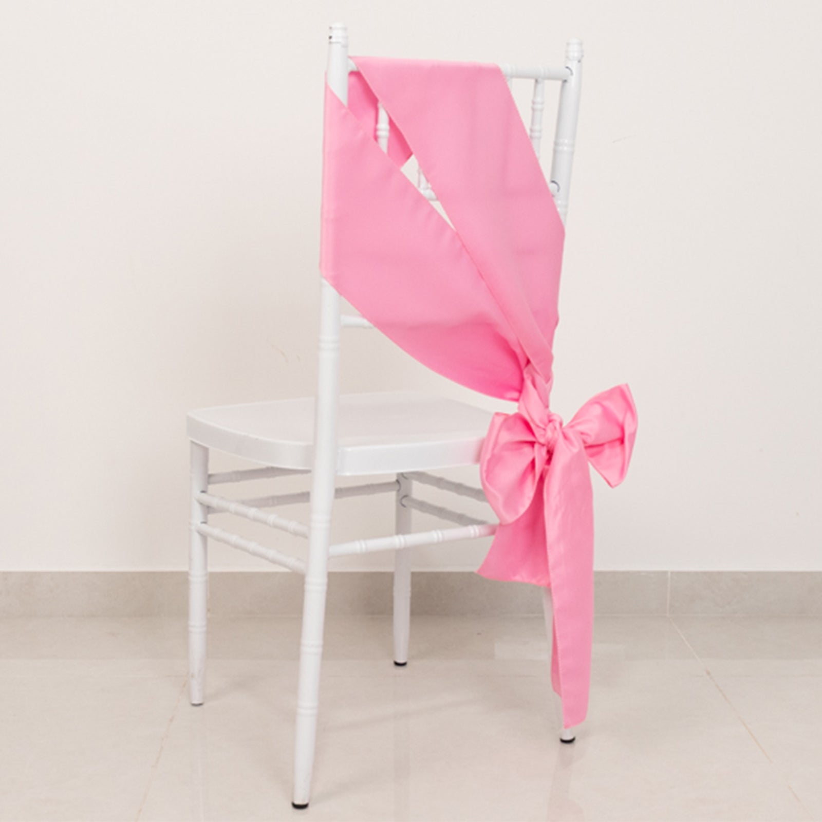 Set of 5 Pink Lamour Satin 6x106 Chair Sashes - Stylish Reusable Decor