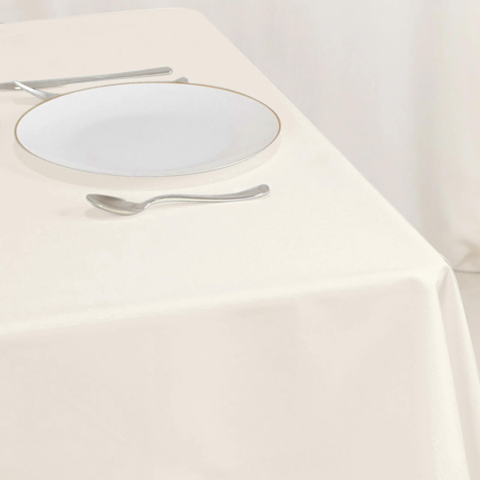 Wrinkle-Resistant Ivory Cotton Blend 54x54 Square Tablecloth for Various Events