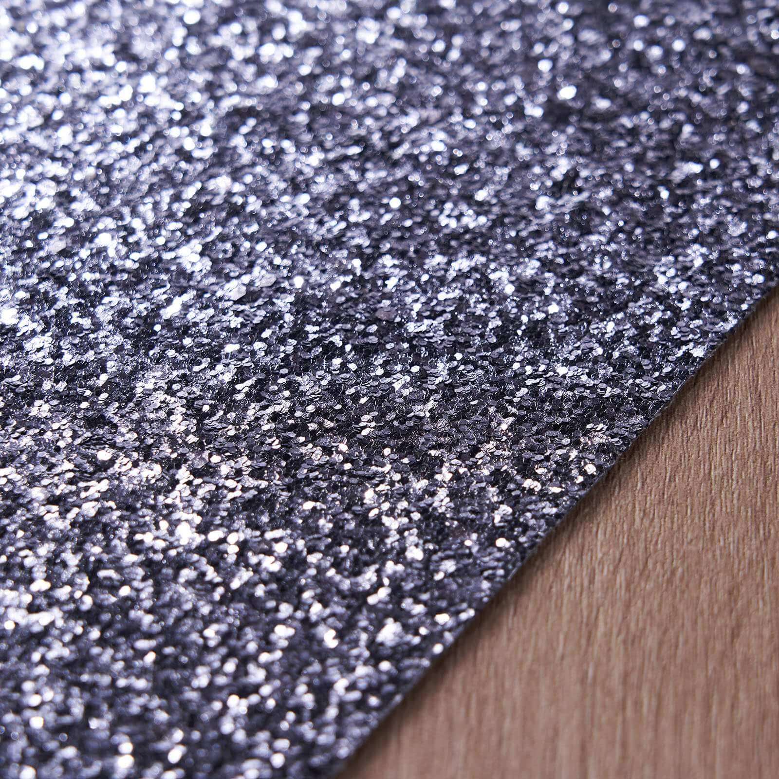 Hot Deal! 6-Pack Charcoal Gray Glitter Rectangle Non-Slip Placemats for Dining Tables, 12x18