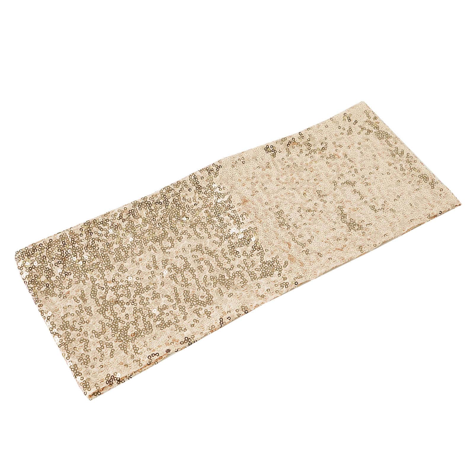 5-Piece Set of Champagne Sequin Spandex Stretch Chair Bands, Ideal for Decorations