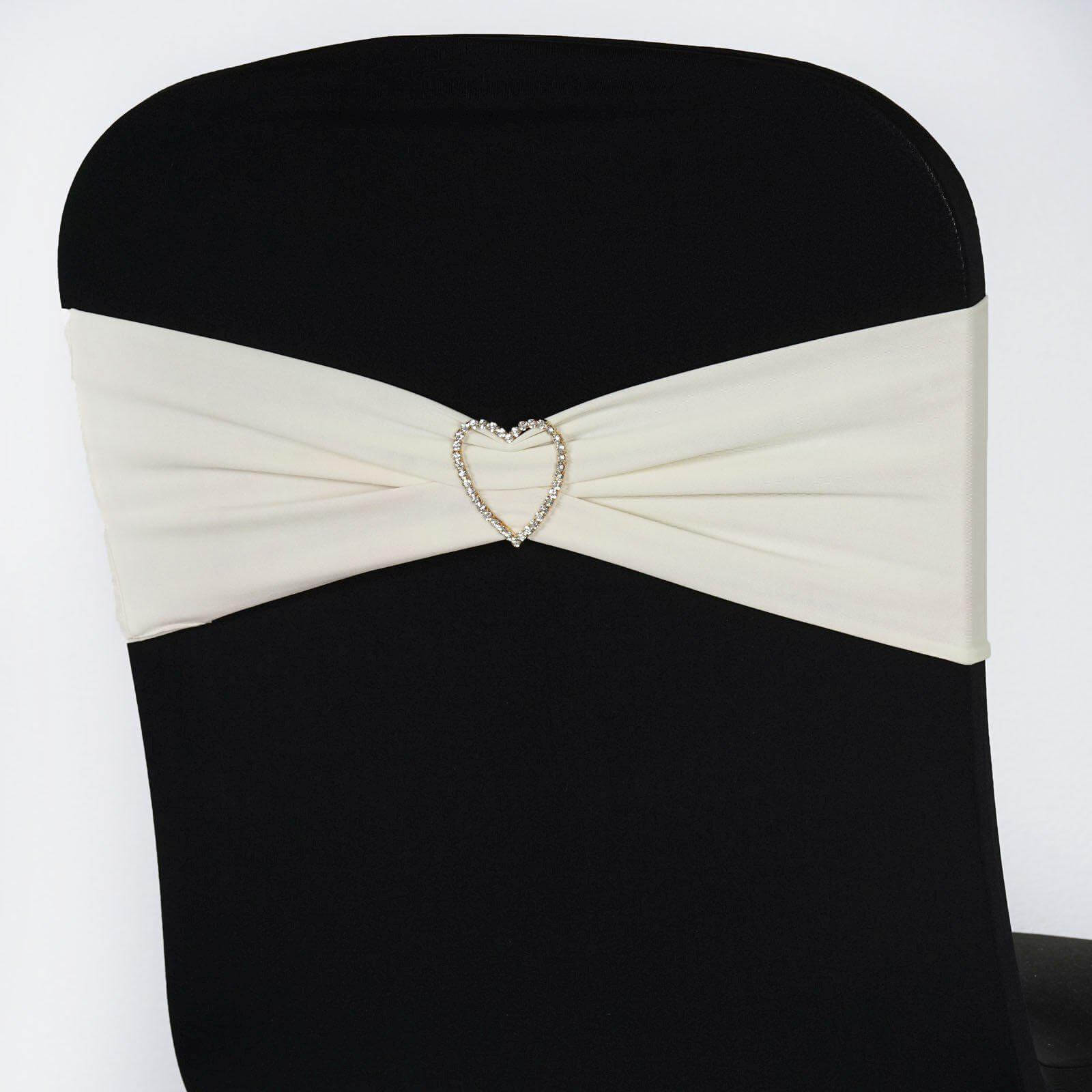 Ivory Stretch Spandex Chair Sashes Pack of 5 - Heavy - Duty 5x12