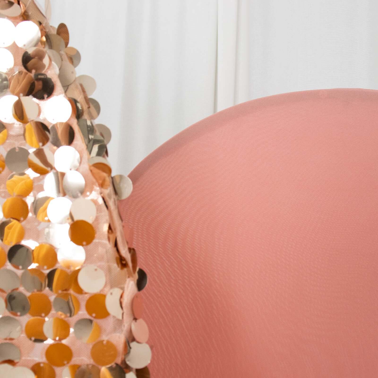 3-Piece Rose Gold Wedding Arch Frame Covers: Sequin, Tinsel & Spandex