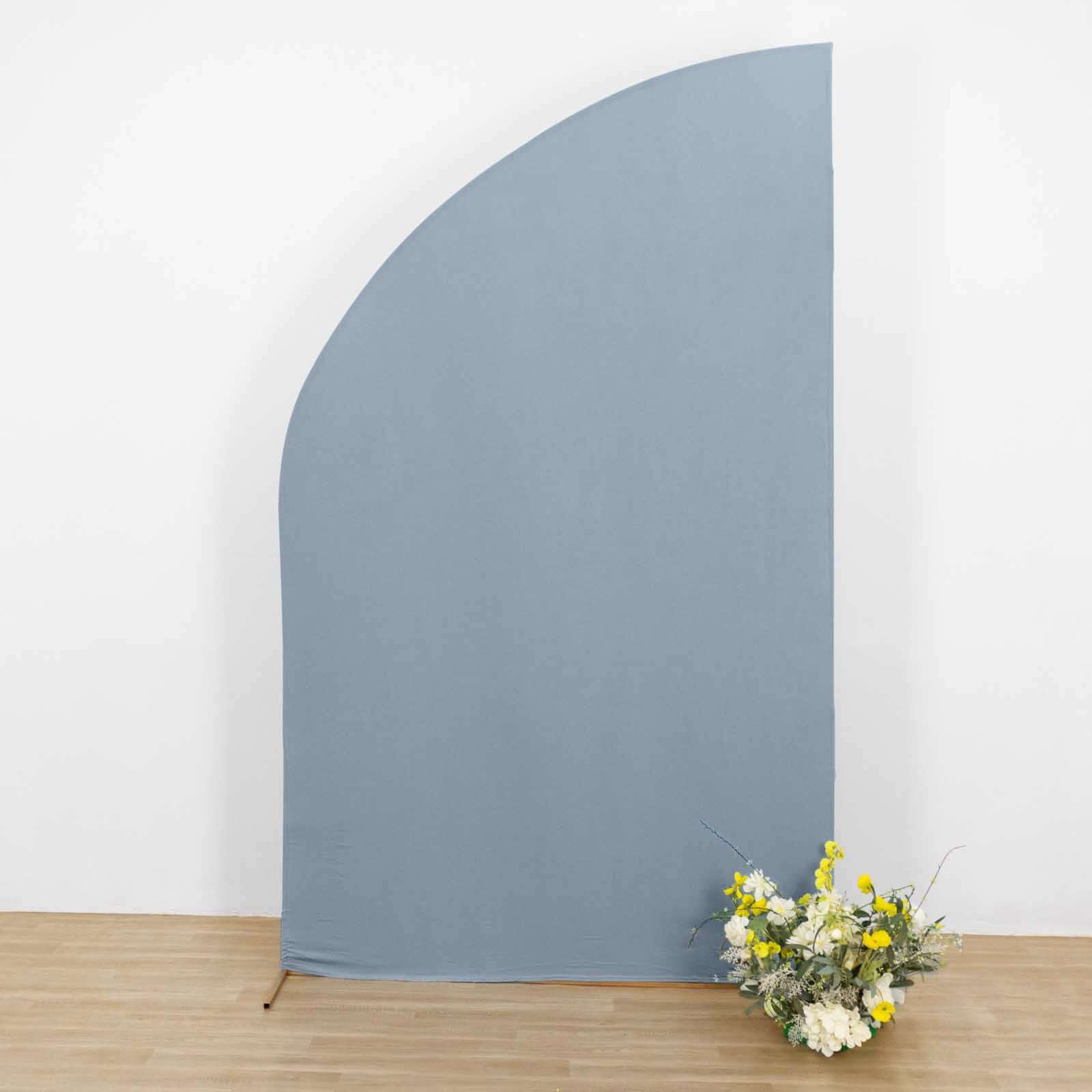 8ft Dusty Blue Spandex Wedding Arch Cover - Ideal for Half Moon Stand