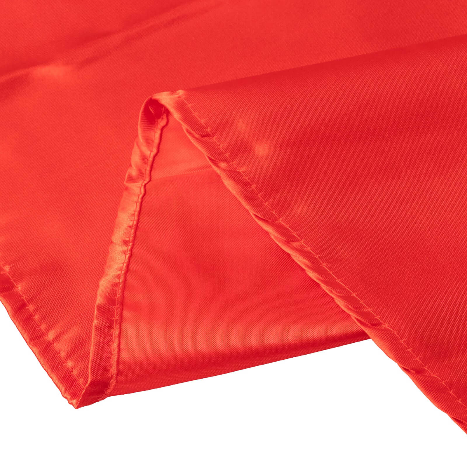 Stylish Seamless Red Satin 132-inch Round Tablecloth for Events