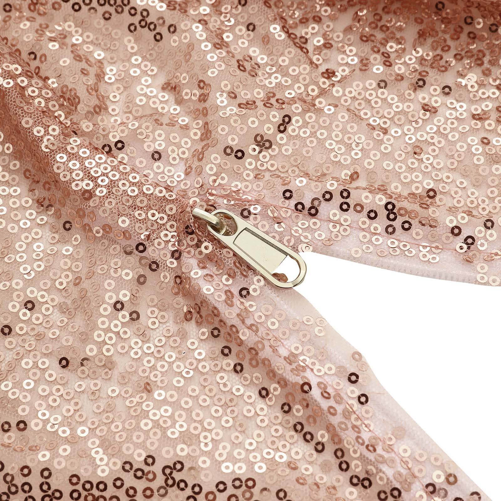 8ft x 7ft Rose Gold Shiny Double-Sided Sequin Cover for Hexagon Wedding Arch Stand