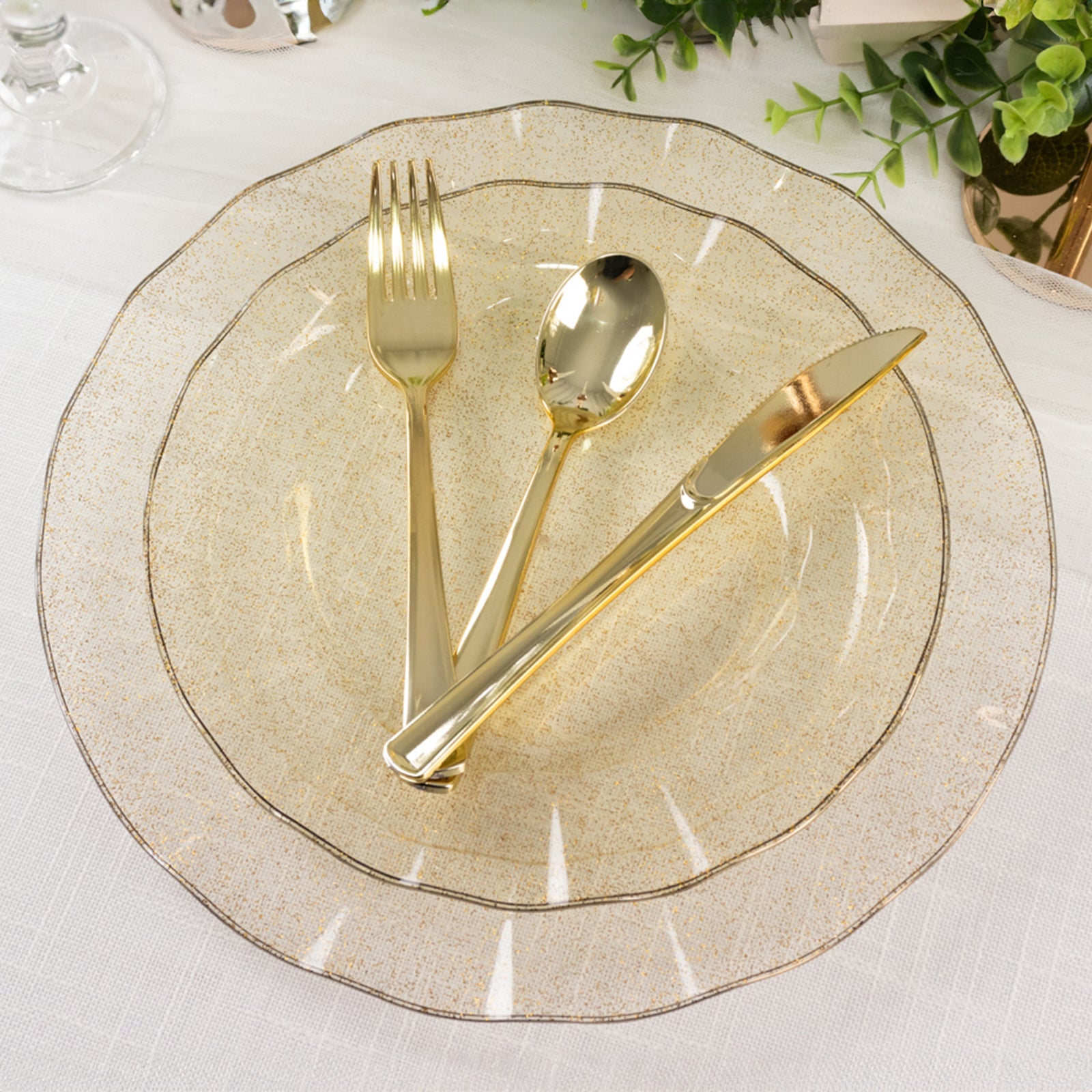 Hot Deal! 10-Pack Gold Glitter Plastic 9