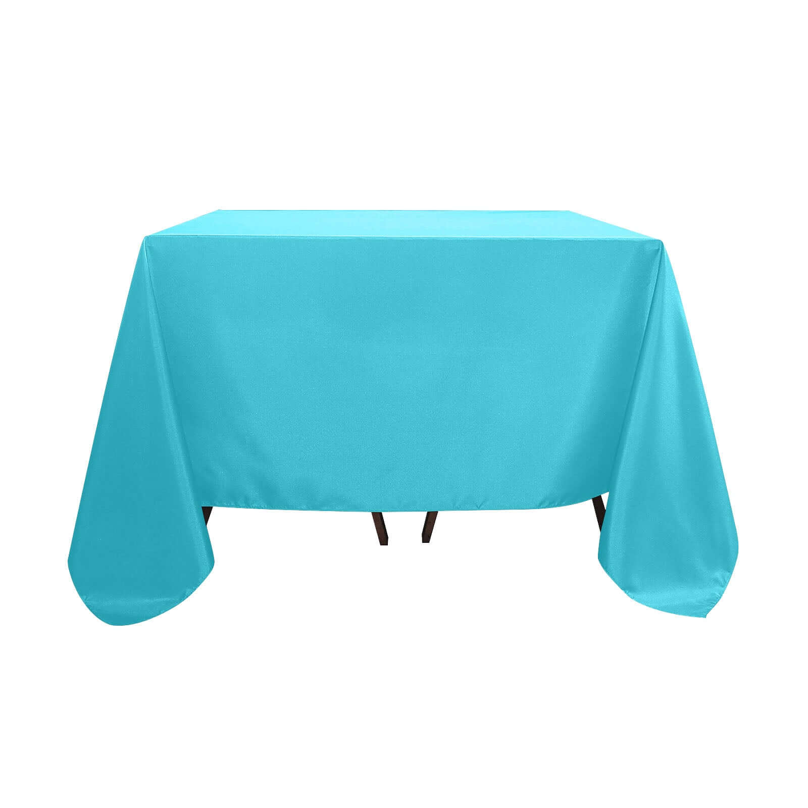 Premium Turquoise 90x90 Square Polyester Tablecloth - Wrinkle-Free & Durable for Multiple Occasions