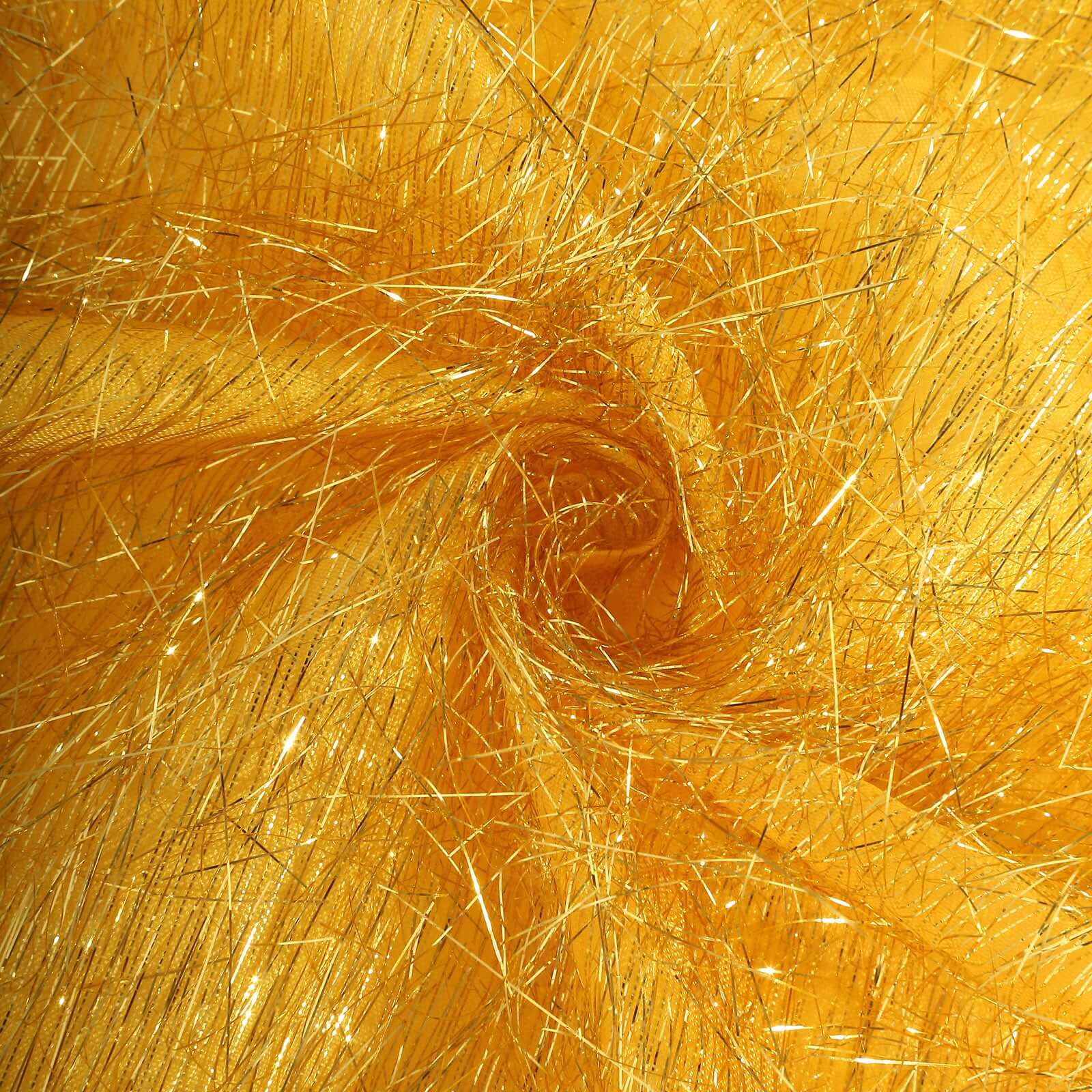 Hot Deal! 5-Pack Gold Metallic Tinsel Fringe Polyester Chair Sashes - Sparkly & Easy-to-Use