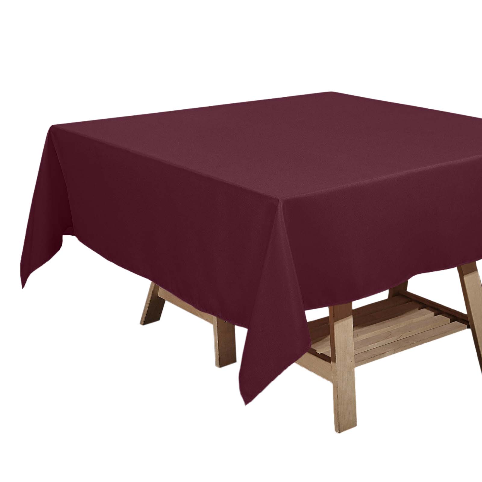 Hot! Wrinkle-Resistant & Durable 70x70 Burgundy Polyester Square Tablecloth