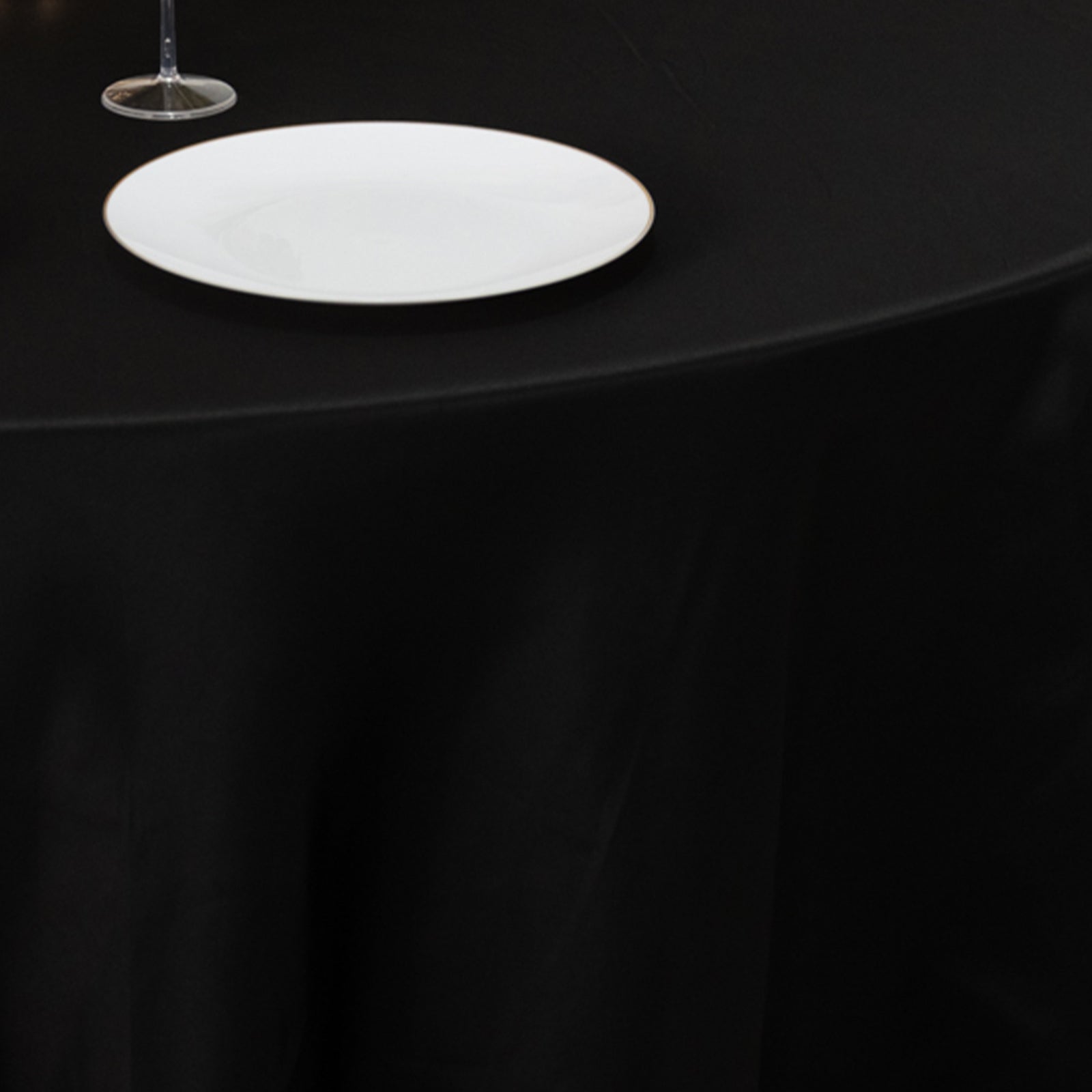 Exclusive Black Lamour Satin 120-Inch Round Tablecloth for Upscale Gatherings