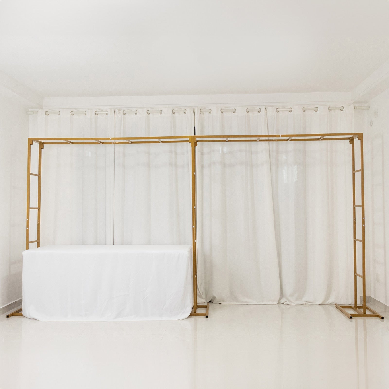 Hot Sale! 6ft x 12ft Freestanding Gold Rectangular Arbor Backdrop Stand for Party Decor