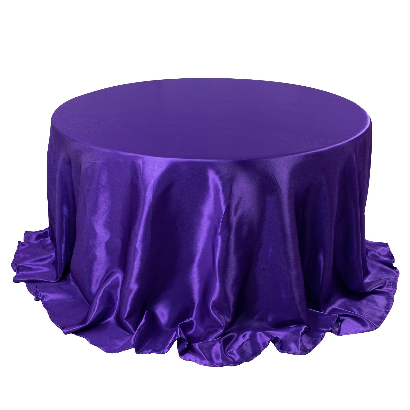 Stylish Purple Satin 132 Round Tablecloth - Seamless & Stain-Resistant