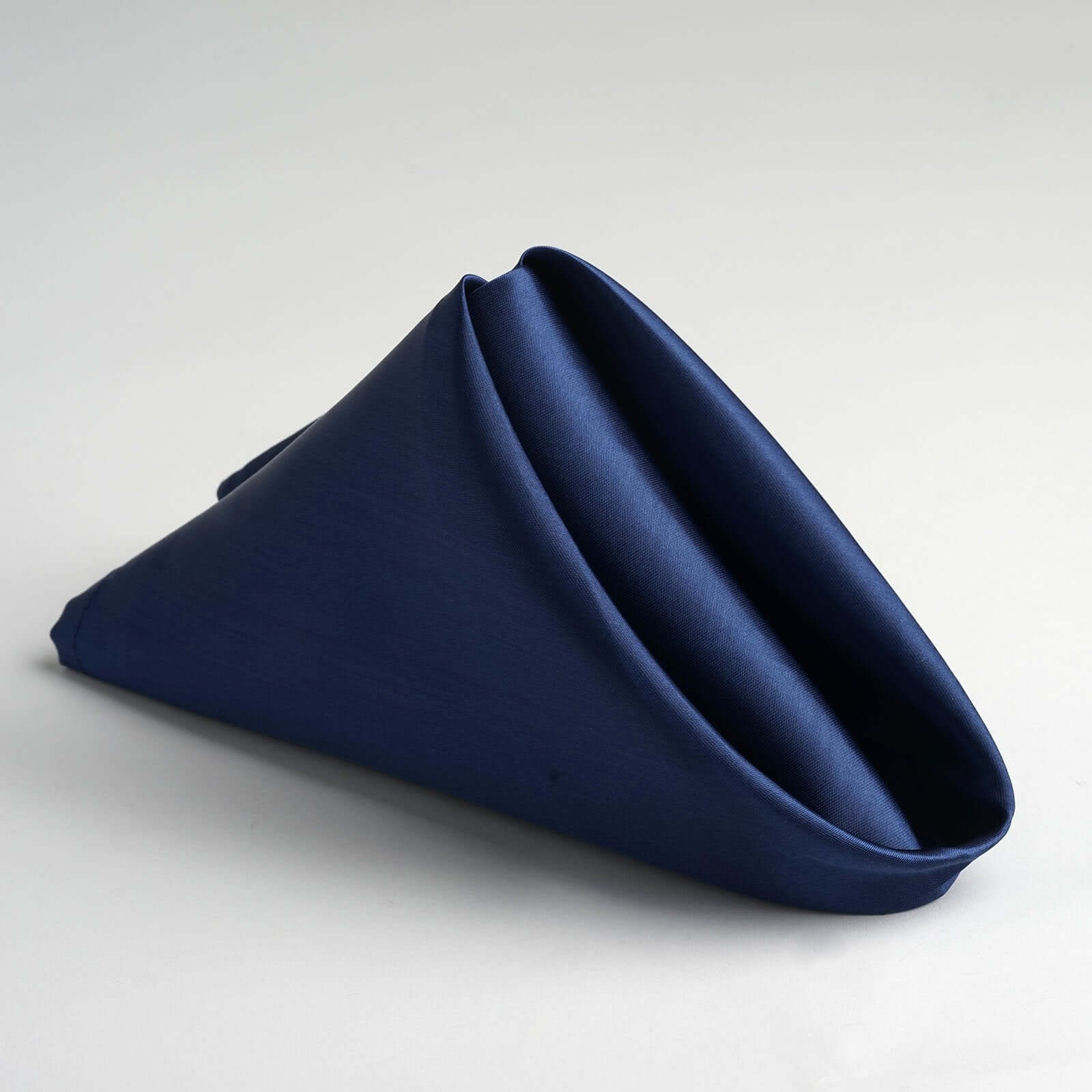 Exclusive 5-Pack Navy Blue Satin Dinner Napkins - 20x20, Stain & Wrinkle Resistant
