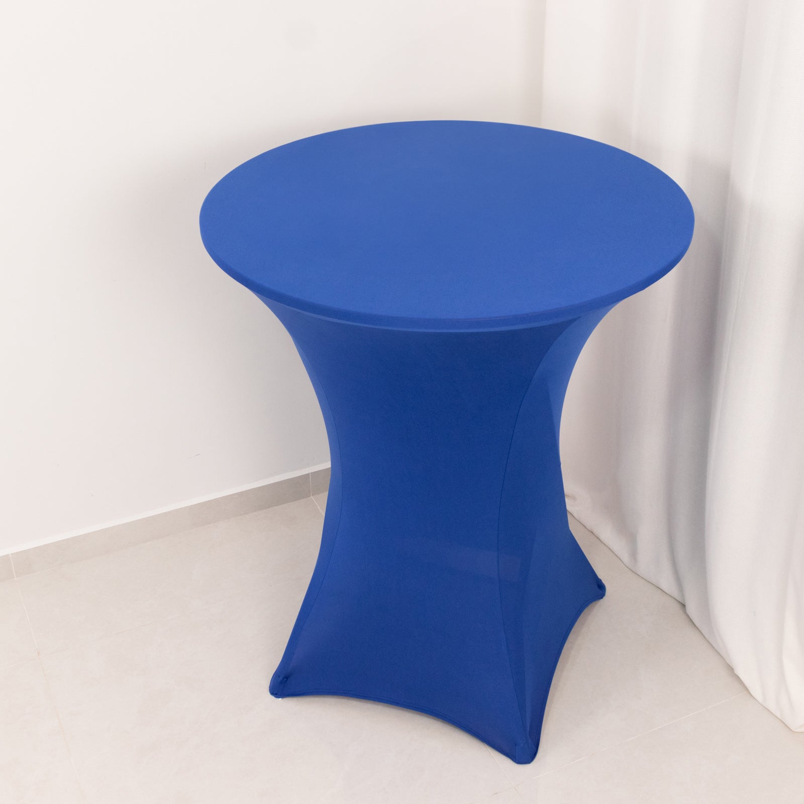 Royal Blue Spandex Stretch Fitted Cocktail Table Cover - Easy to Maintain, Ideal for 33-36