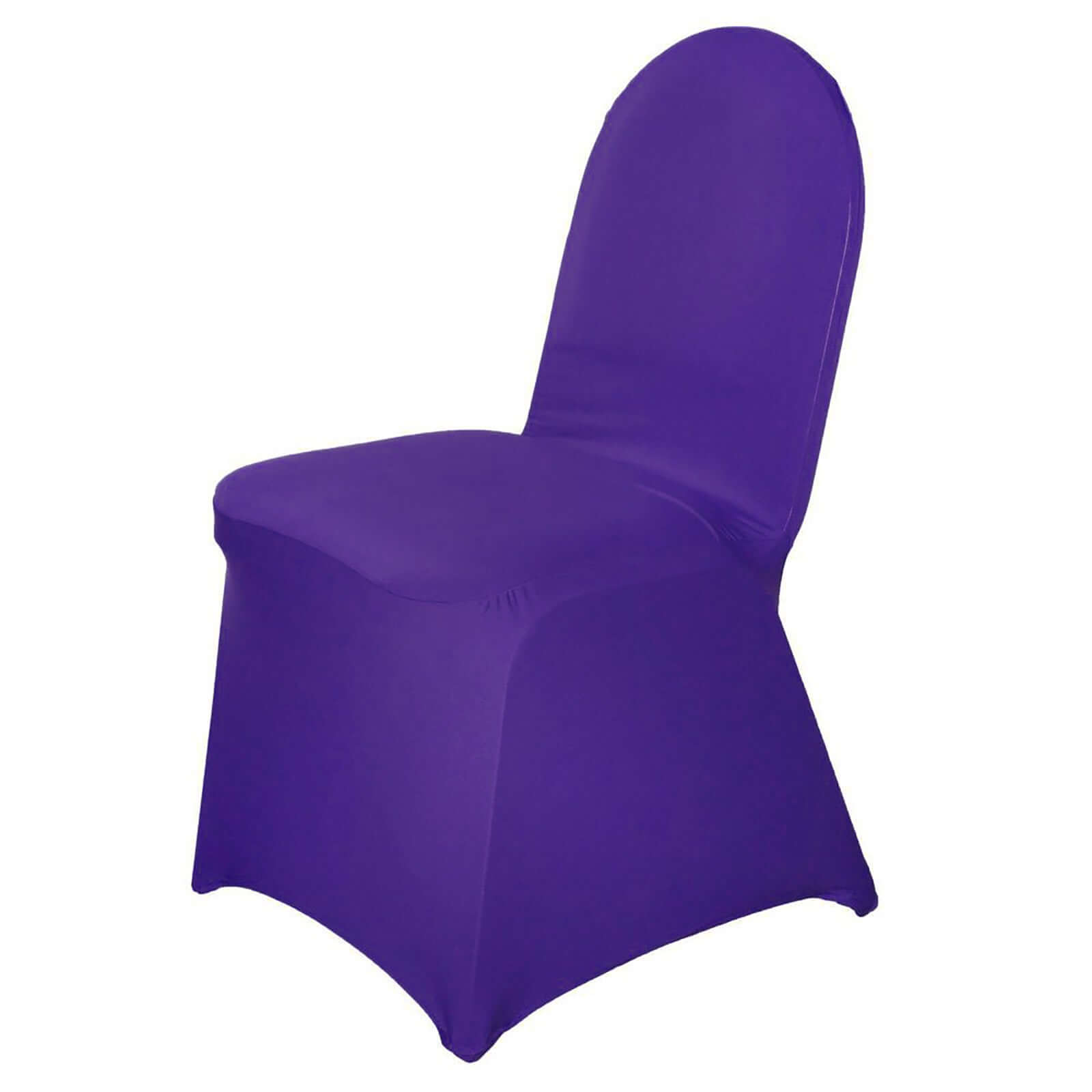 Purple Spandex Stretch Slip-On Chair Cover for Banquet Chairs - 160GSM Premium Fabric