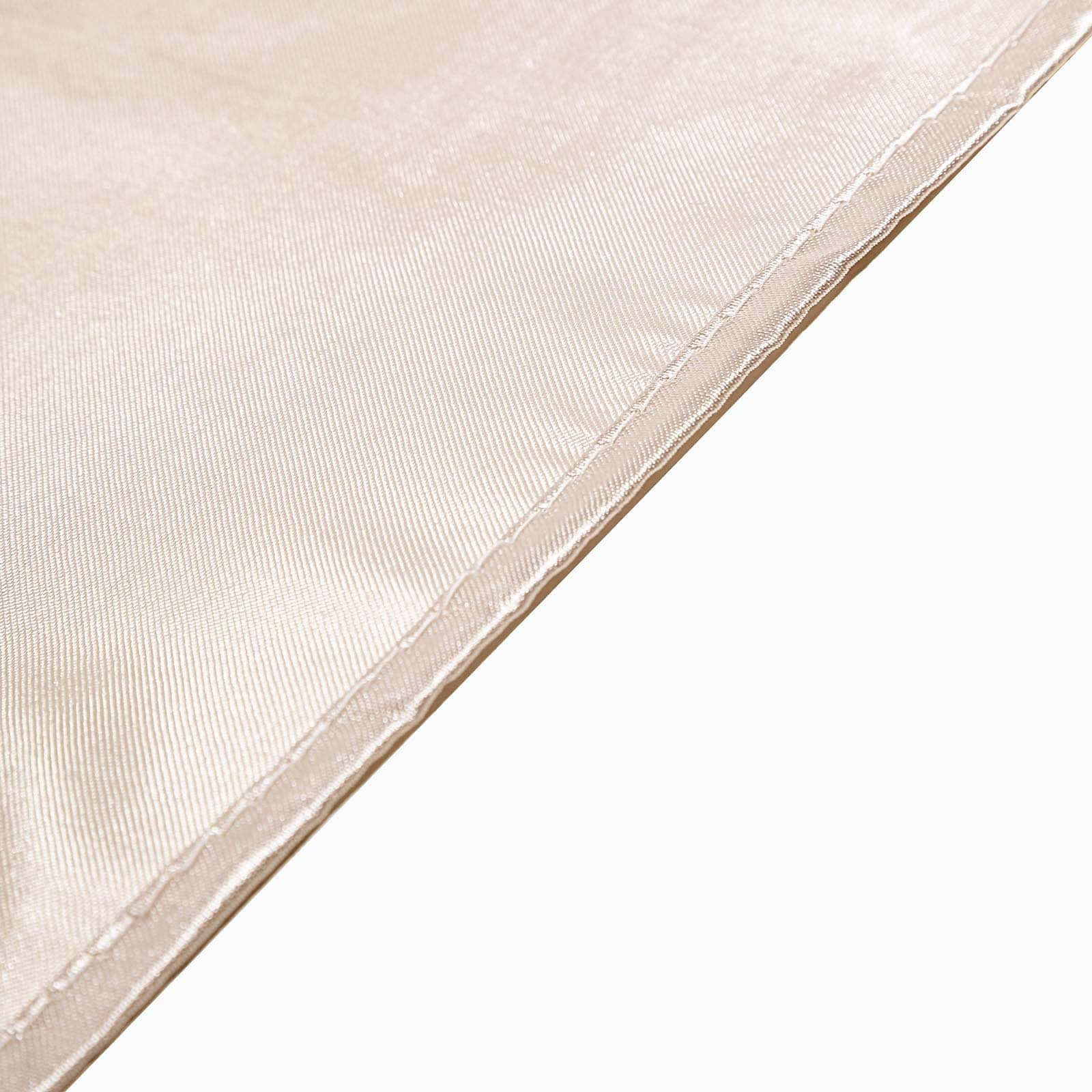 Beige Satin 90-Inch Round Tablecloth - Smooth, Lustrous & Resistant