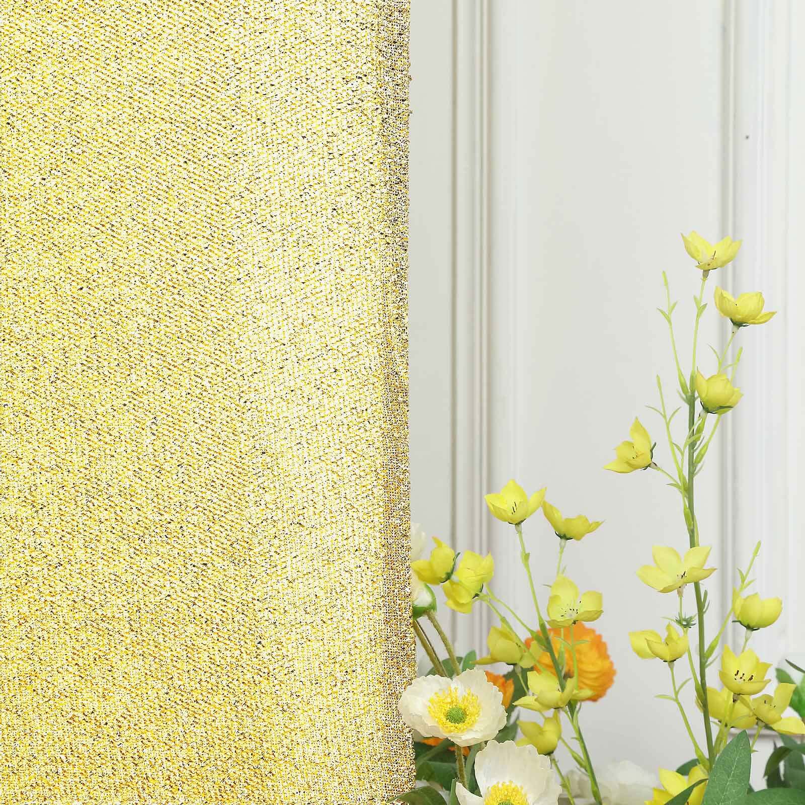 5ft Champagne Shimmer Tinsel Spandex Backdrop Cover for Fitted Round - Top Wedding Arch