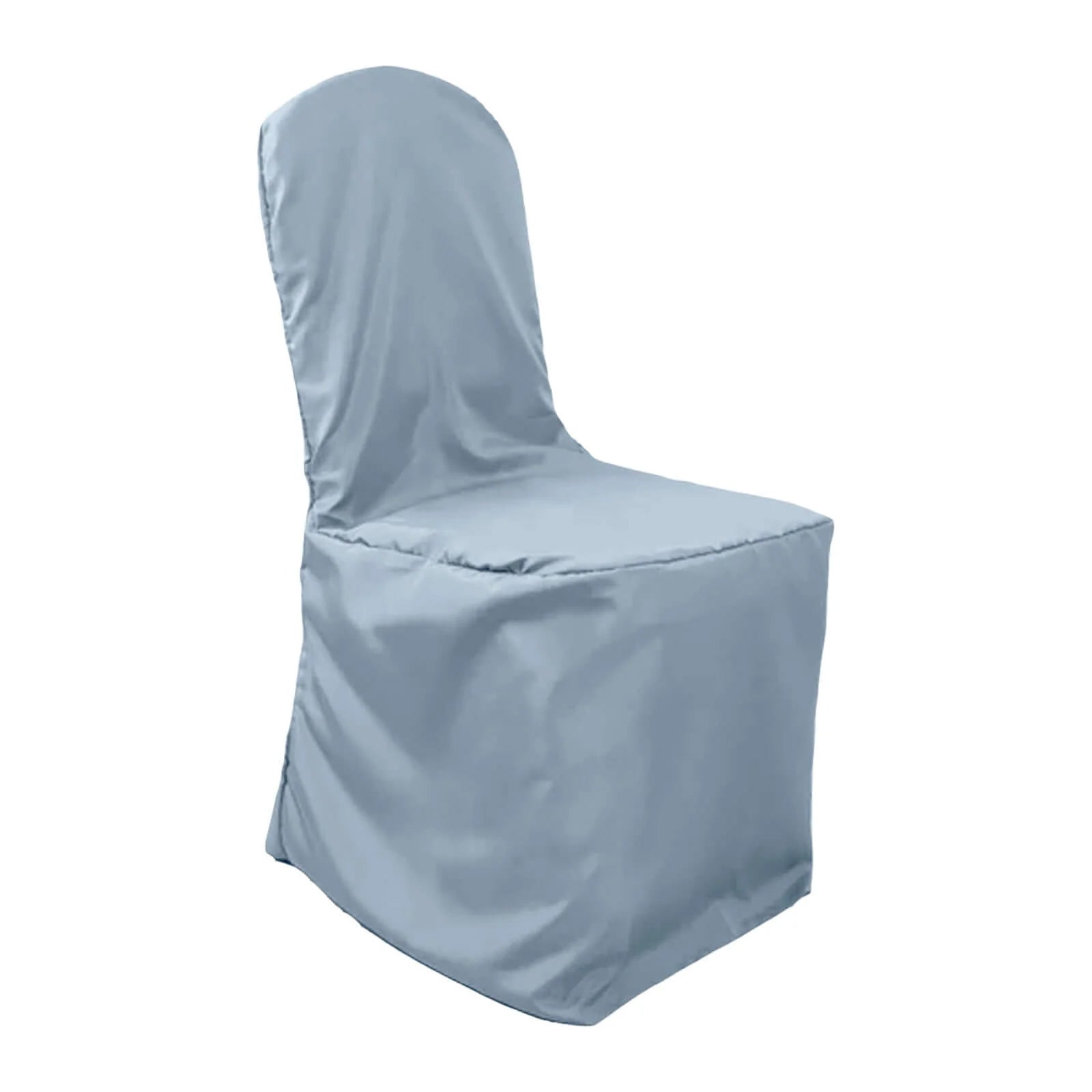10-Pack Stain-Resistant Reusable Dusty Blue Polyester Slip-On Chair Covers for Banquets