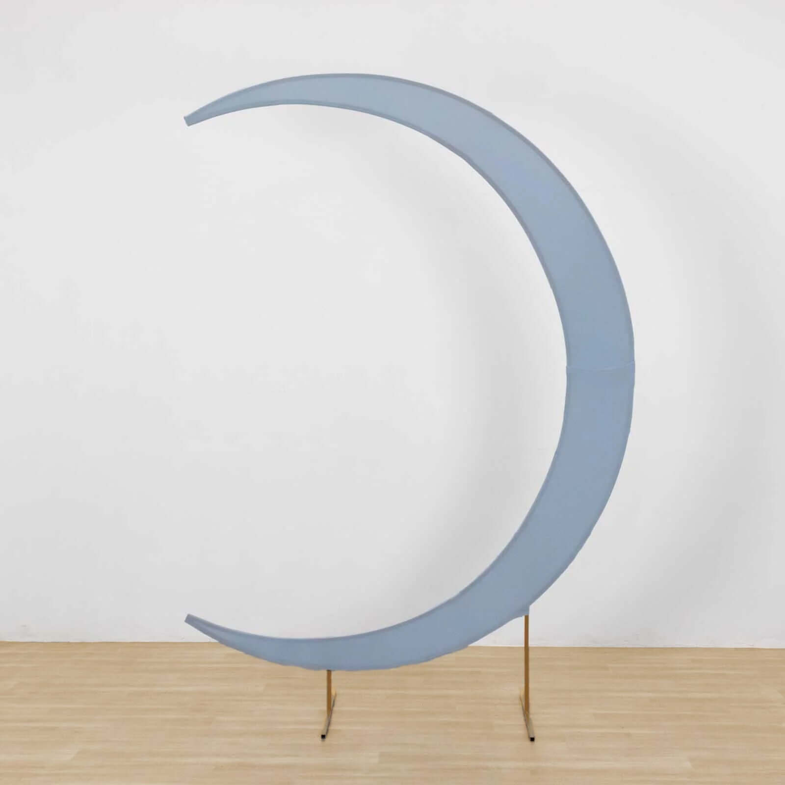 Custom-Fit 7.5ft Dusty Blue Spandex Cover for Crescent Moon Wedding Arch