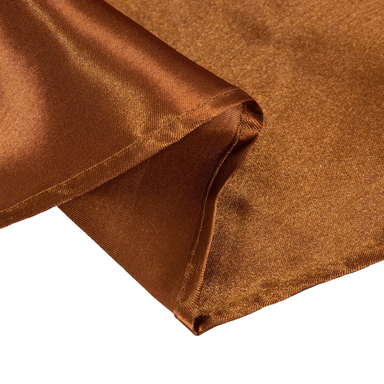Hot Sale! Stylish Seamless Satin 132-Inch Round Cinnamon Brown Tablecloth