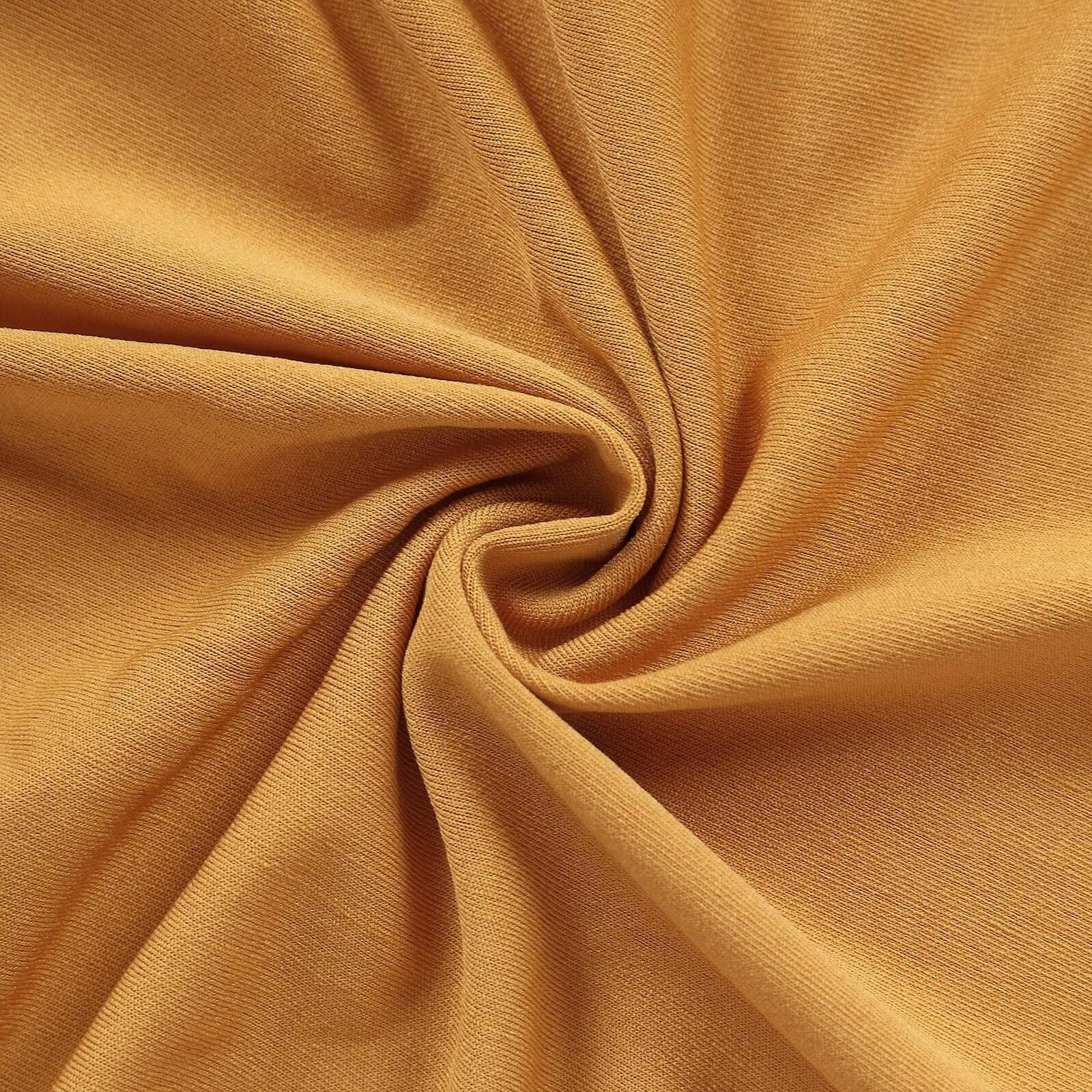 2-Piece Gold Spandex Fitted Covers for 6ft and 8ft Round Top & Double Arch Wedding Backdrops