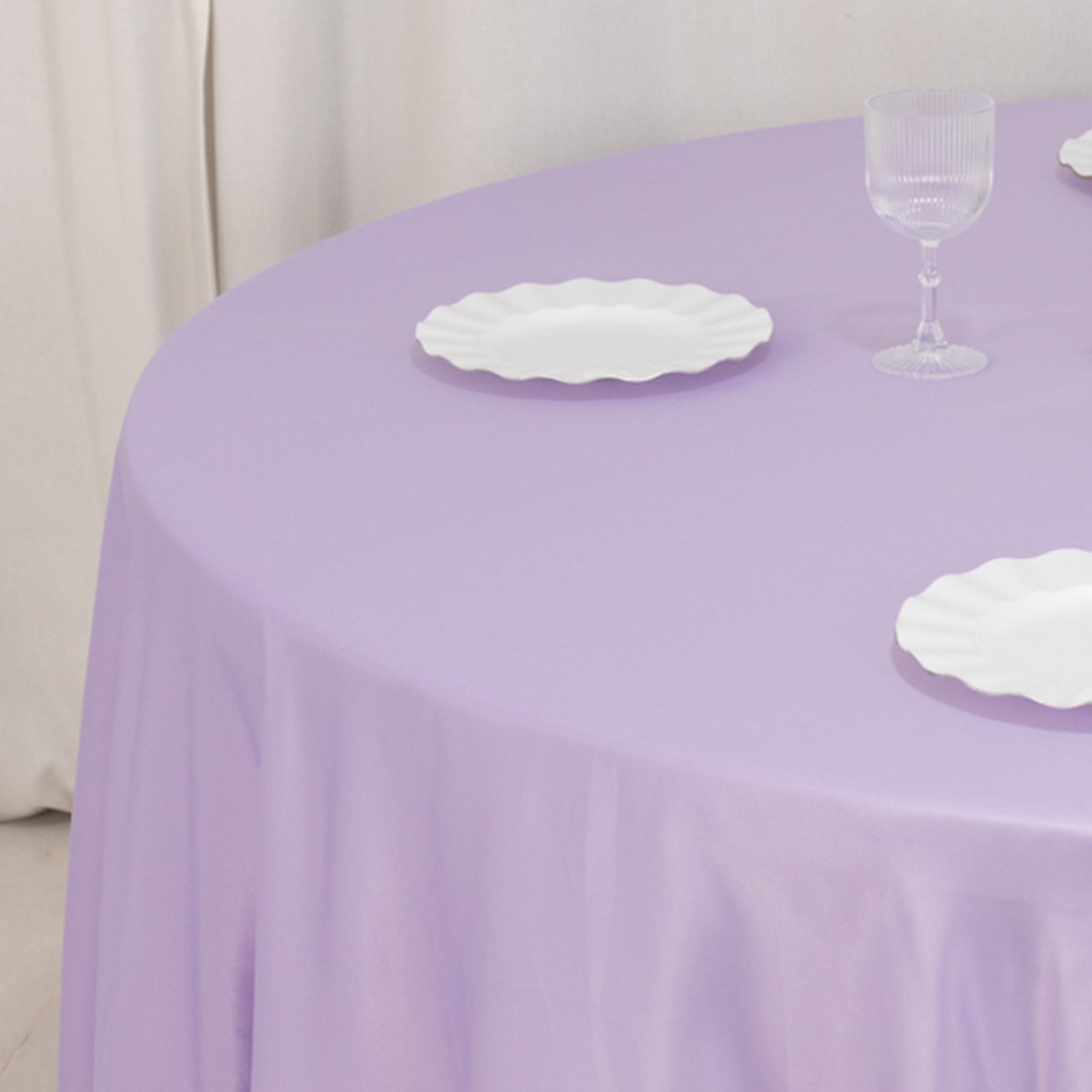 Premium Lavender Lilac Lamour Satin 108-Inch Round Tablecloth - Durable & Silk-Like Cover