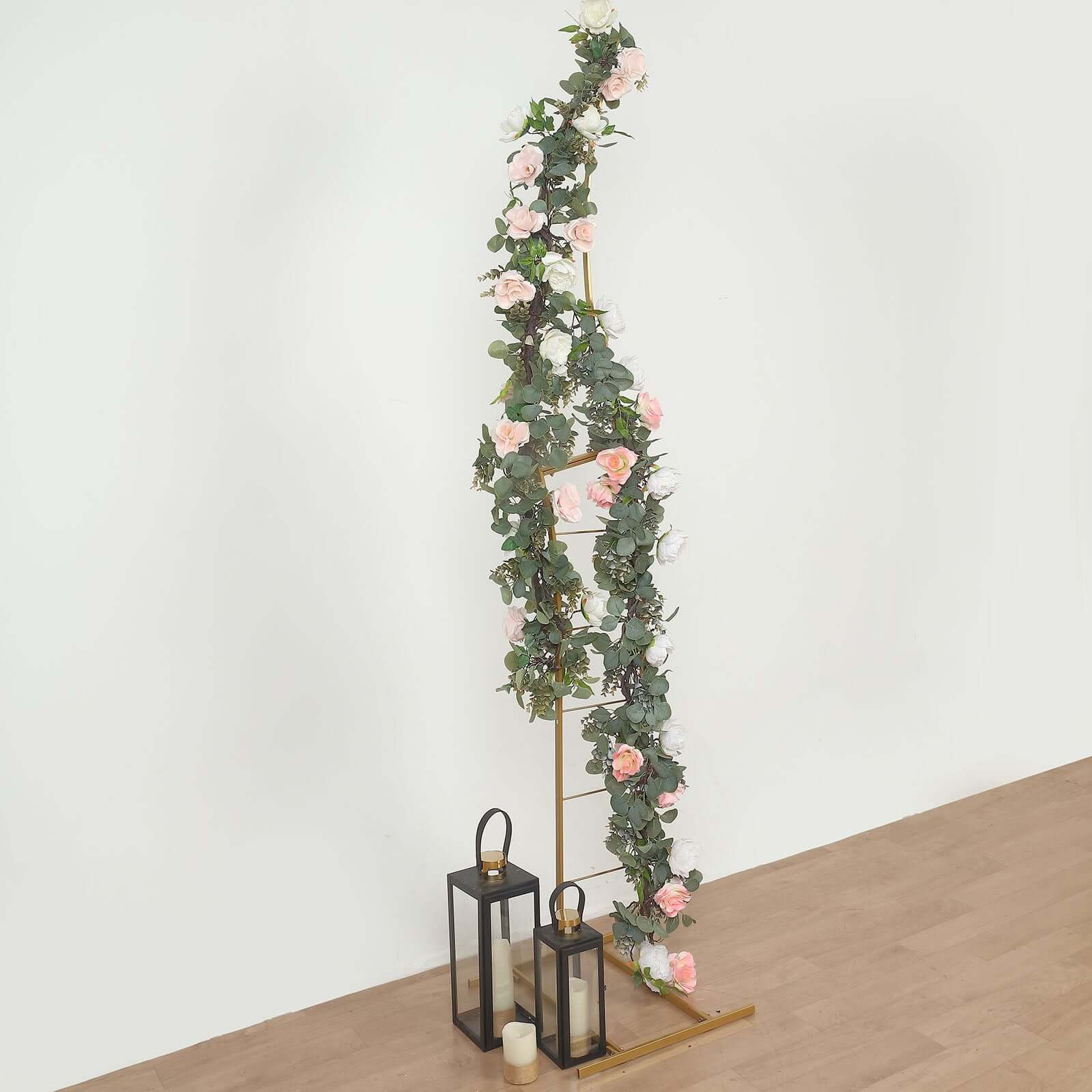 8ft Collapsible Gold Metal Curved Balloon Arch Stand for Weddings - Ideal Photo Backdrop