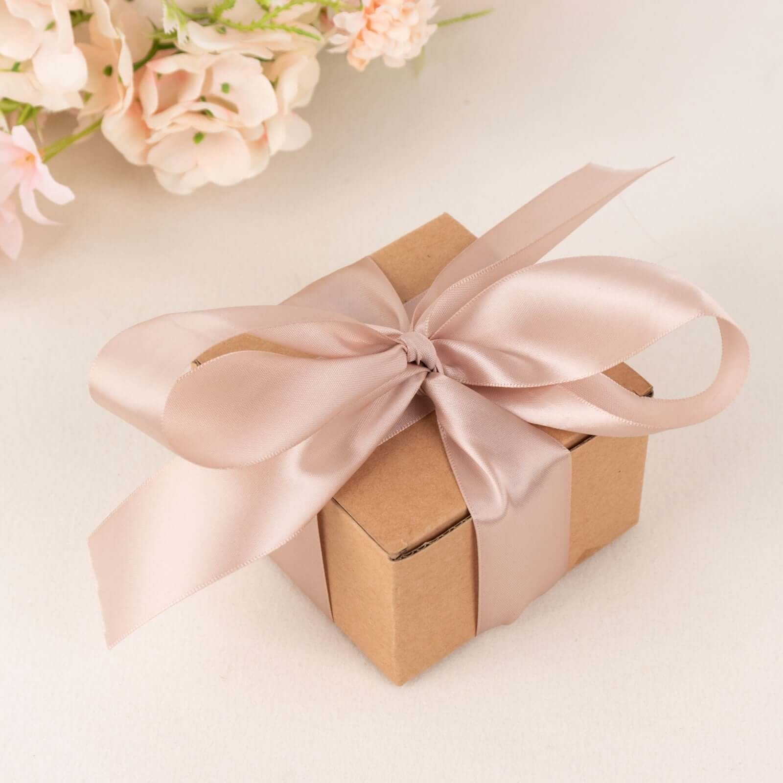 50 Yards 1.5-Inch Nude High-Quality Single-Face Decorative Polyester Satin Ribbon