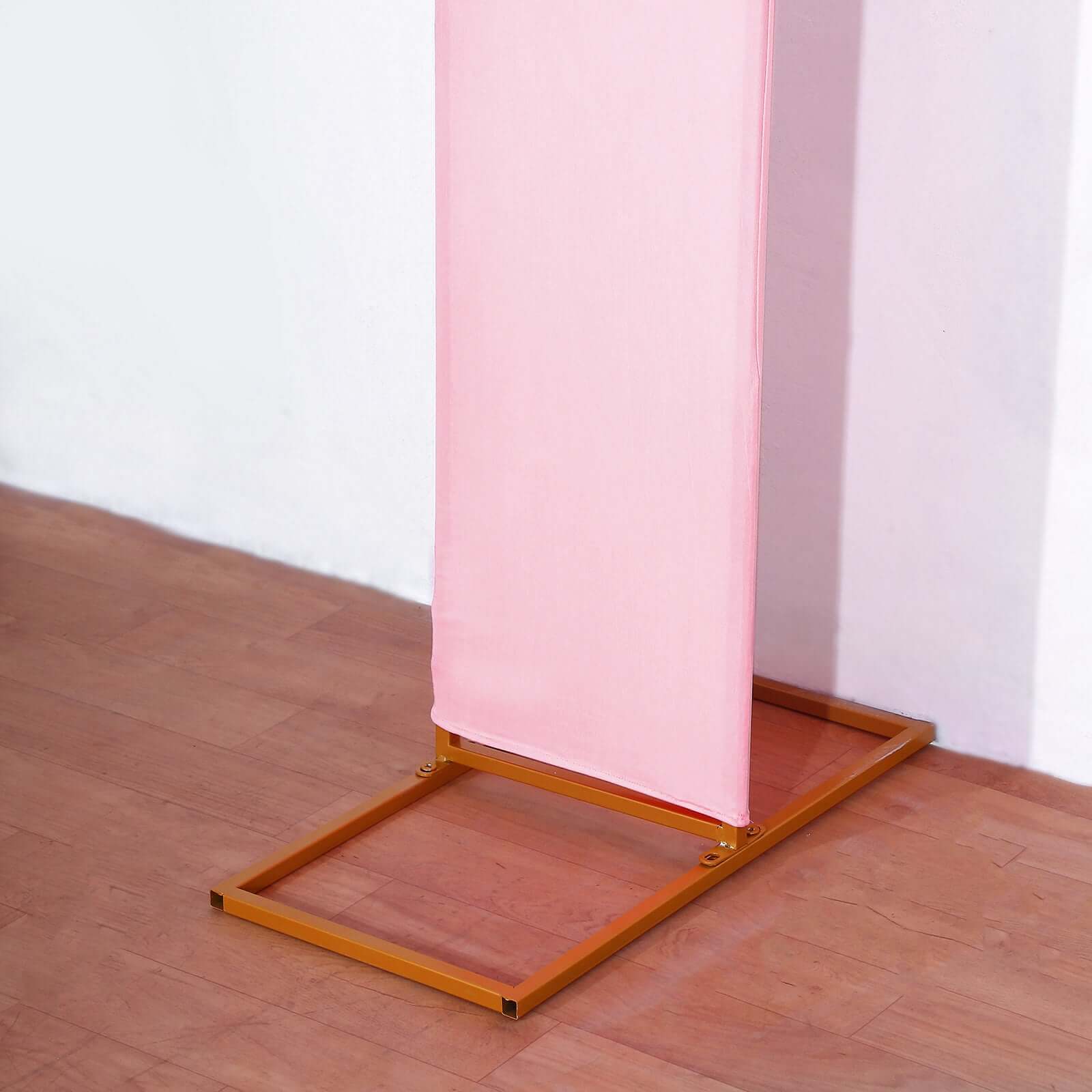 Premium 8ft Pink Spandex U-Shaped Wedding Arch Cover - Perfect for Weddings and Parties