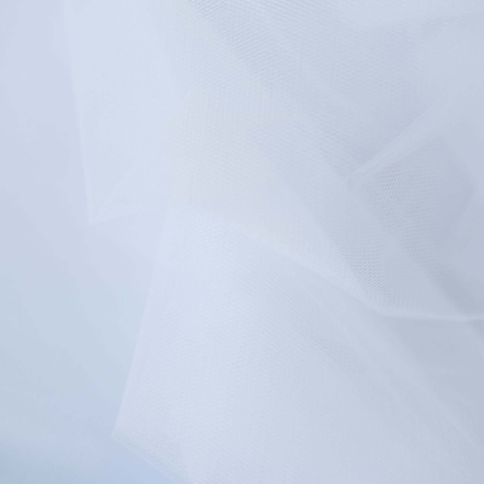 50 Yards 108-Inch Wide White Nylon Tulle Fabric Bolt for DIY Crafts