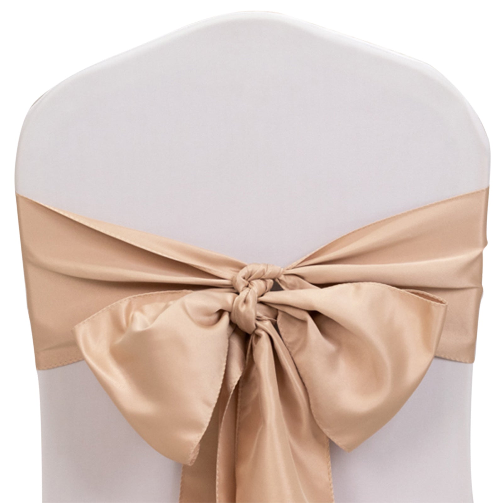 5-Pack Nude Lamour Satin 6x106 Chair Sashes - Stylish & Reusable Decor