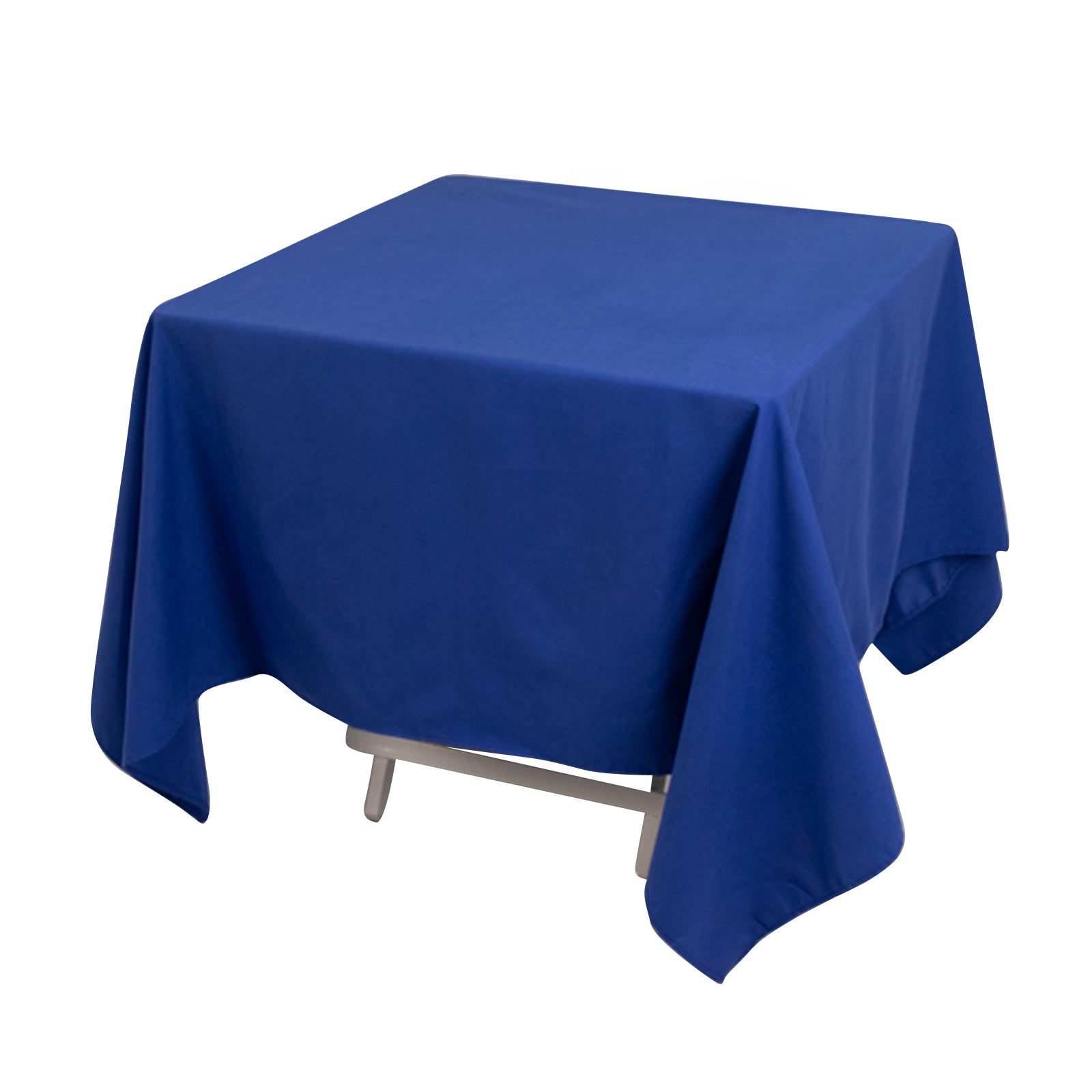 Wrinkle-Resistant Royal Blue 70x70 Square Cotton Blend Tablecloth