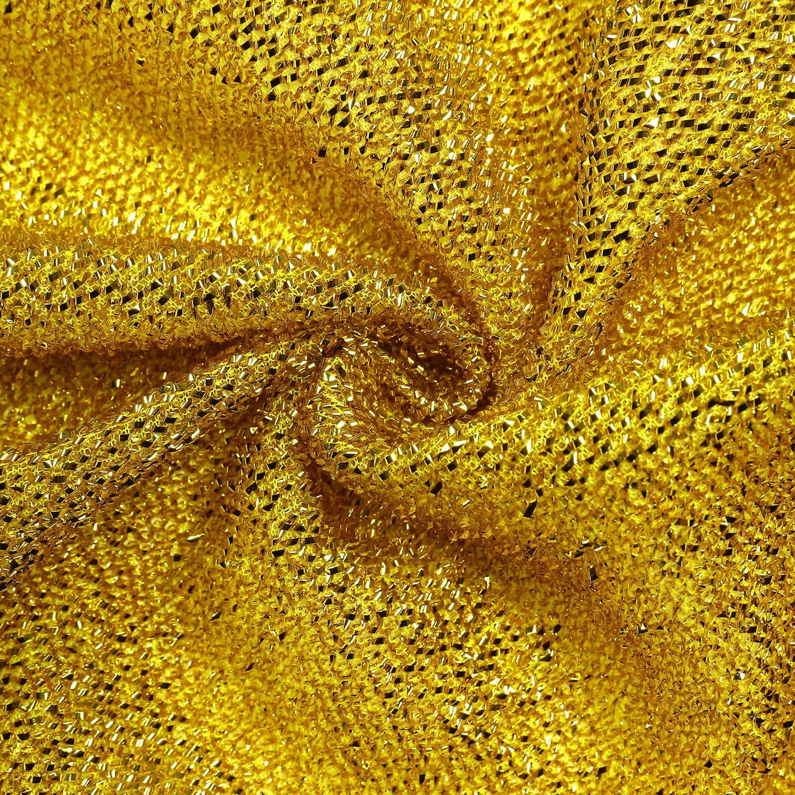 7.5ft Gold Double-Sided Metallic Shimmer Tinsel Spandex Wedding Arch Cover - Ideal Photo Backdrop