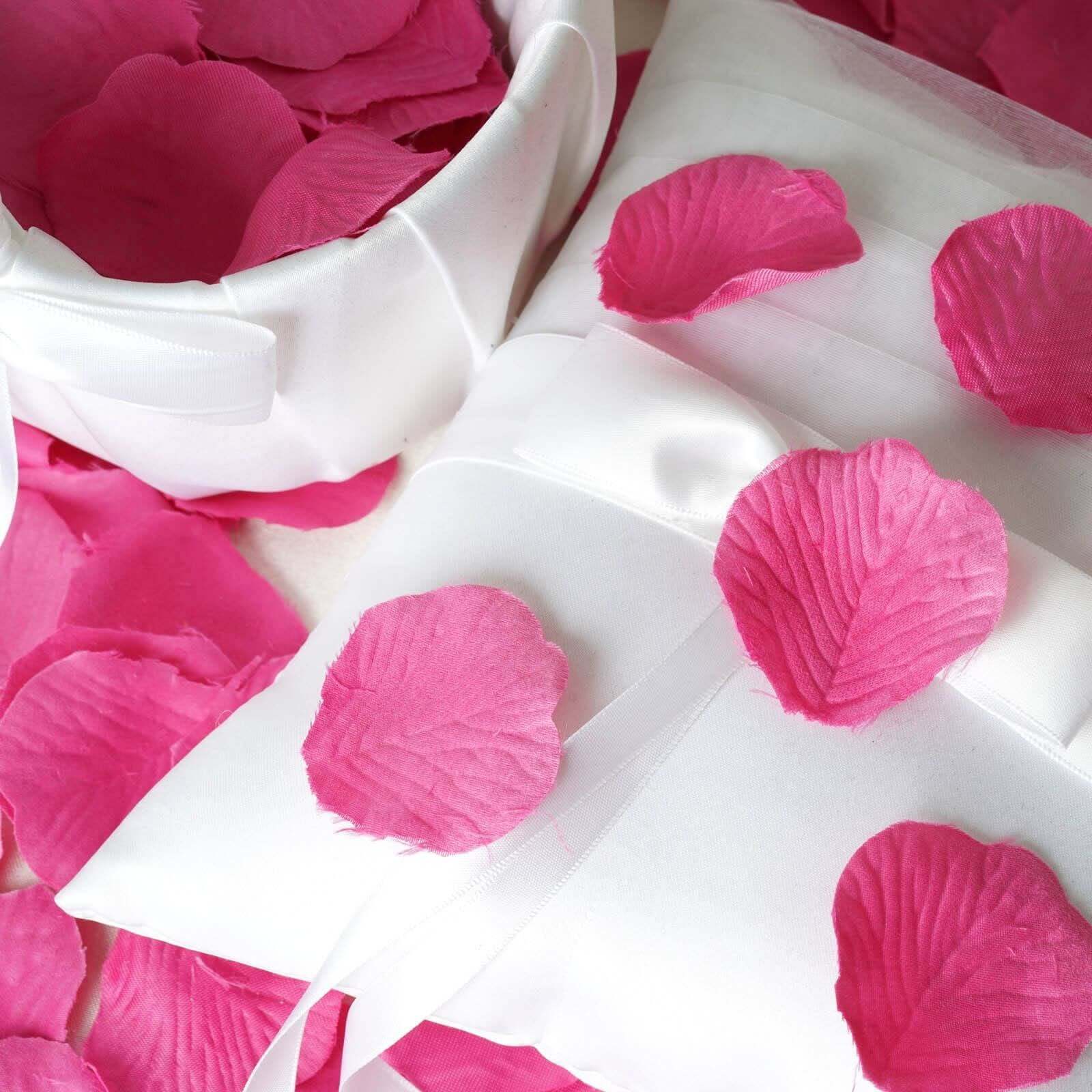 500-Pack Fuchsia Silk Rose Petal Confetti - Ideal for Table and Floor Decor