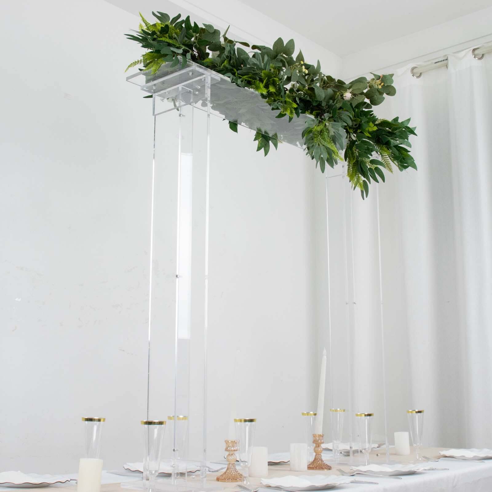 Hot Sale! Clear Acrylic Rectangular Flower Stand - Ideal Decorative Table Centerpiece for Events