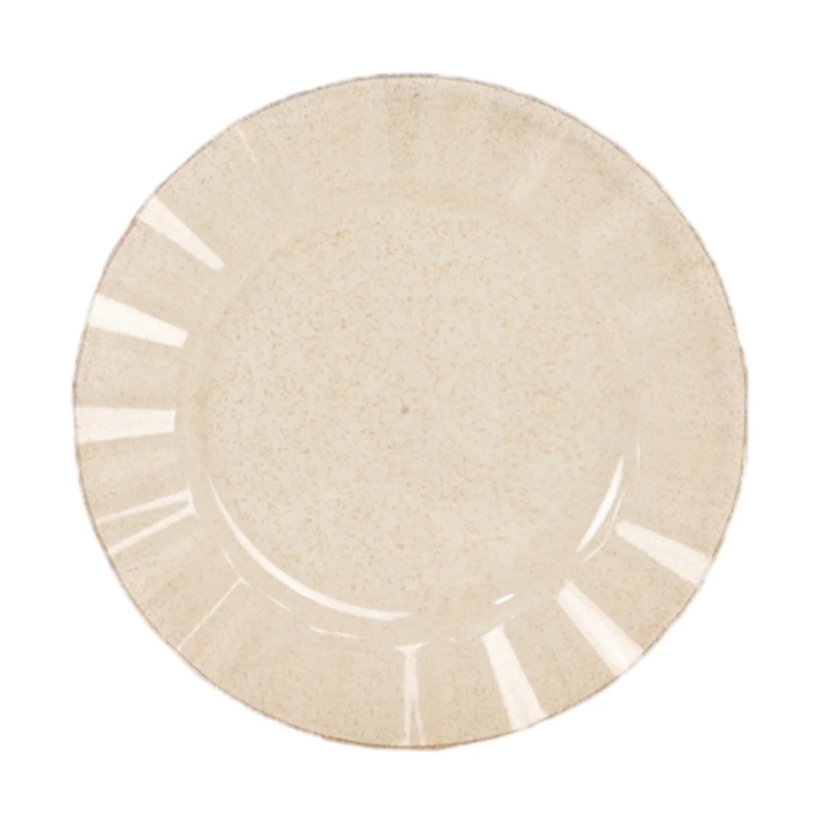 Get 10-Pack of Sturdy Disposable Gold Glitter Round Plastic Dinner Plates with Ruffled Rim