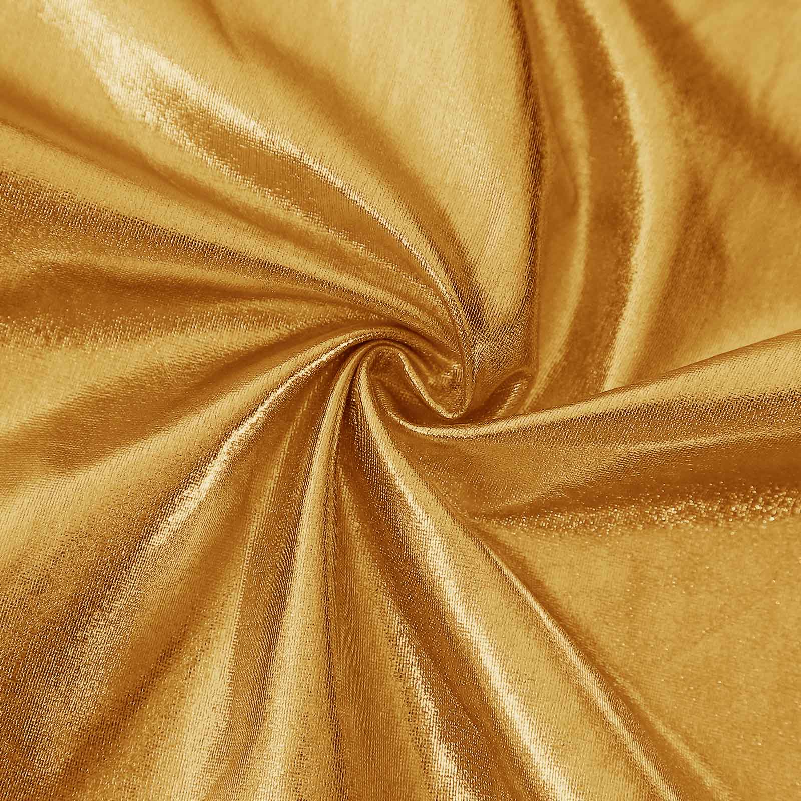4-Piece Gold Metallic Spandex Wedding Arch Covers for Round Top Backdrops - 4ft to 7ft Sizes