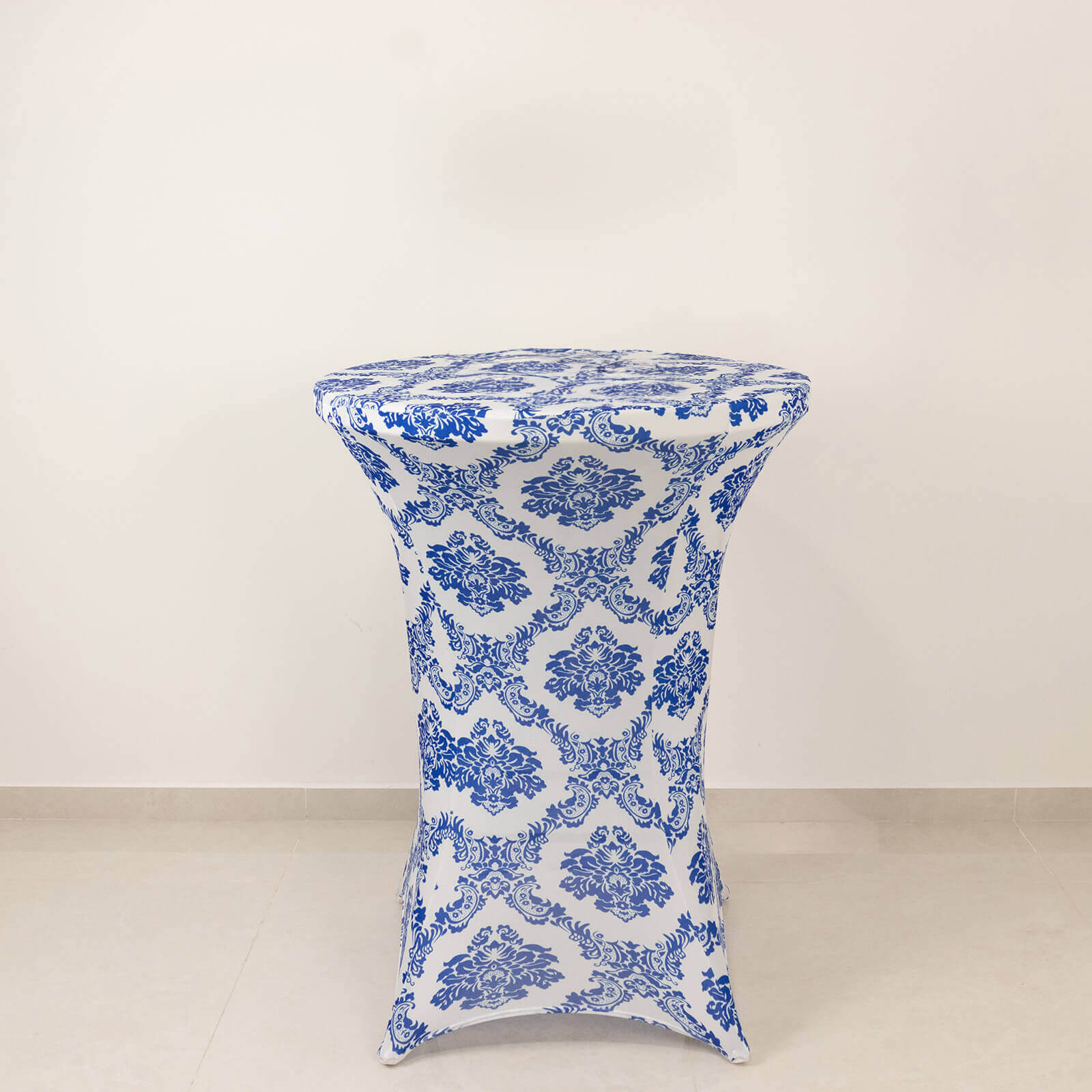 Royal Blue Spandex Stretch Fitted Cocktail Table Cover for 24'-32' Dia. Tables - Easy Maintenance