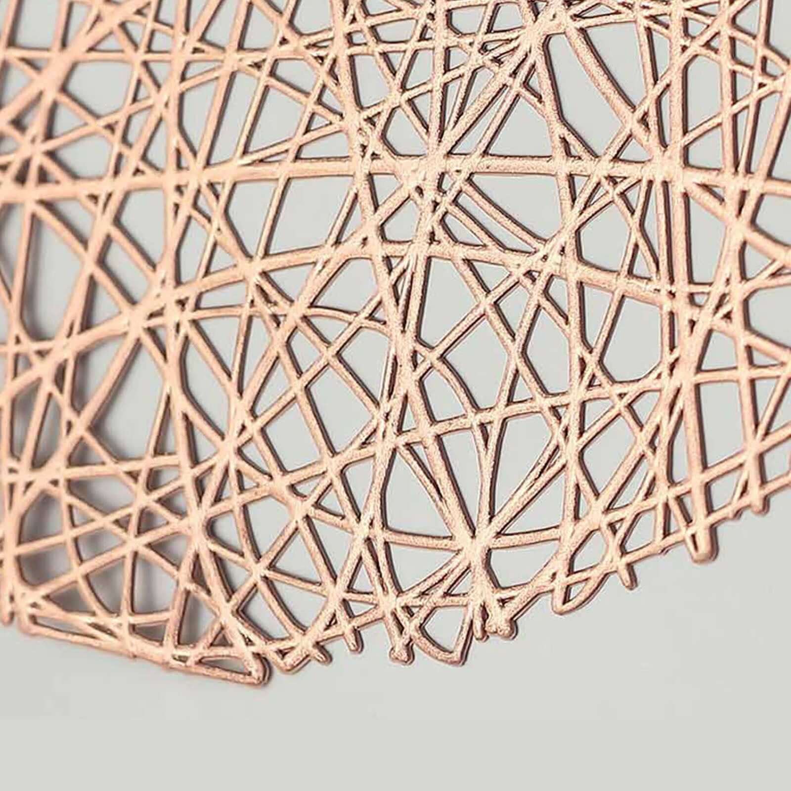 Hot Sale! 6-Piece Set of Durable Rose Gold Vinyl Round Dining Table Placemats with Woven Design
