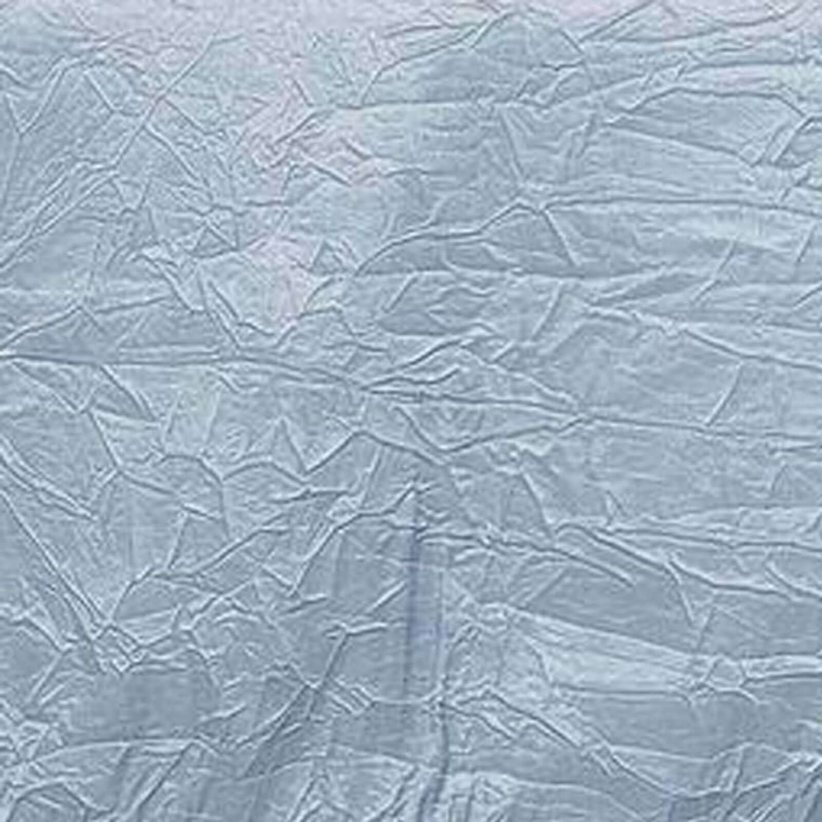 Seamless Accordion Crinkle 120-Inch Dusty Blue Round Taffeta Tablecloth