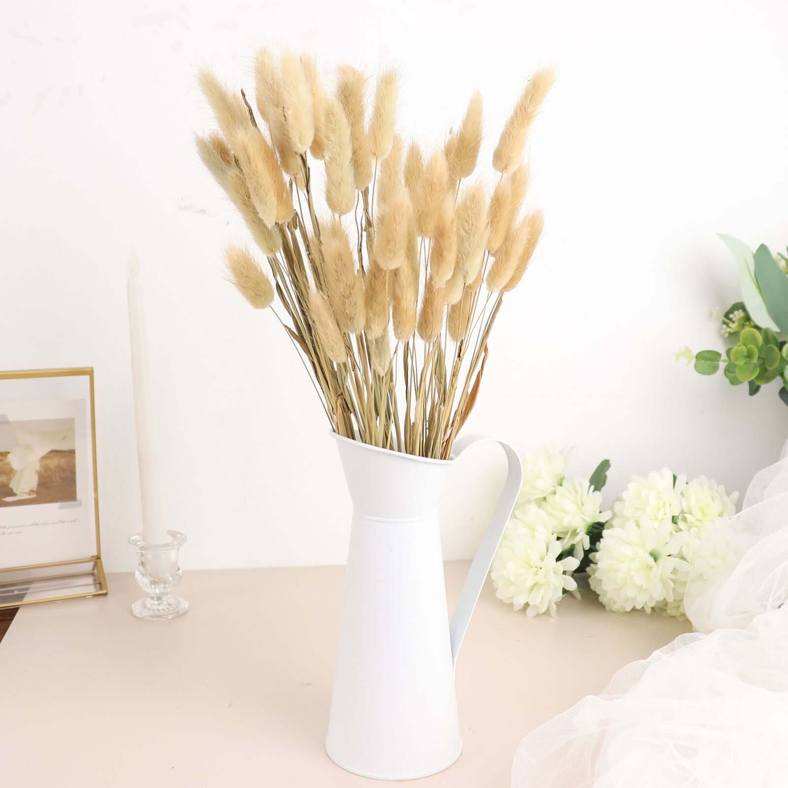 Hot Sale! 50-Pack Natural Dried Bunny Tail Grass for Farmhouse Decor, Events & Floral Arrangements
