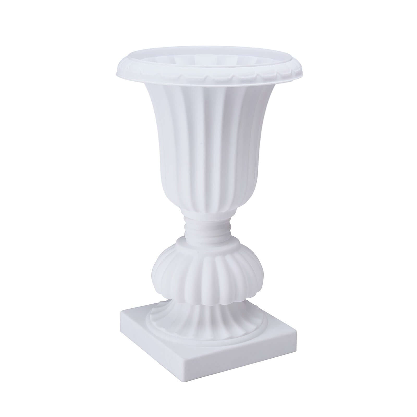 2-Pack PVC White Floral Urn Planter Pedestal Flower Pot Plant Stand