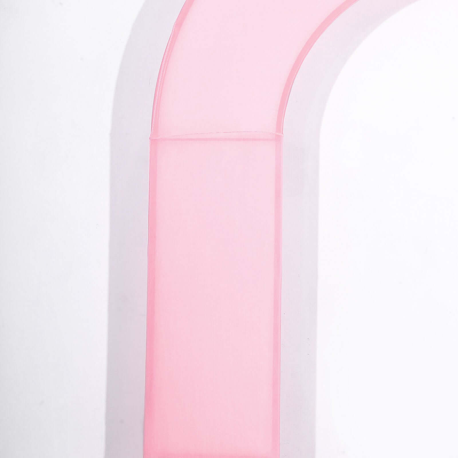 Premium 8ft Pink Spandex U-Shaped Wedding Arch Cover - Perfect for Weddings and Parties