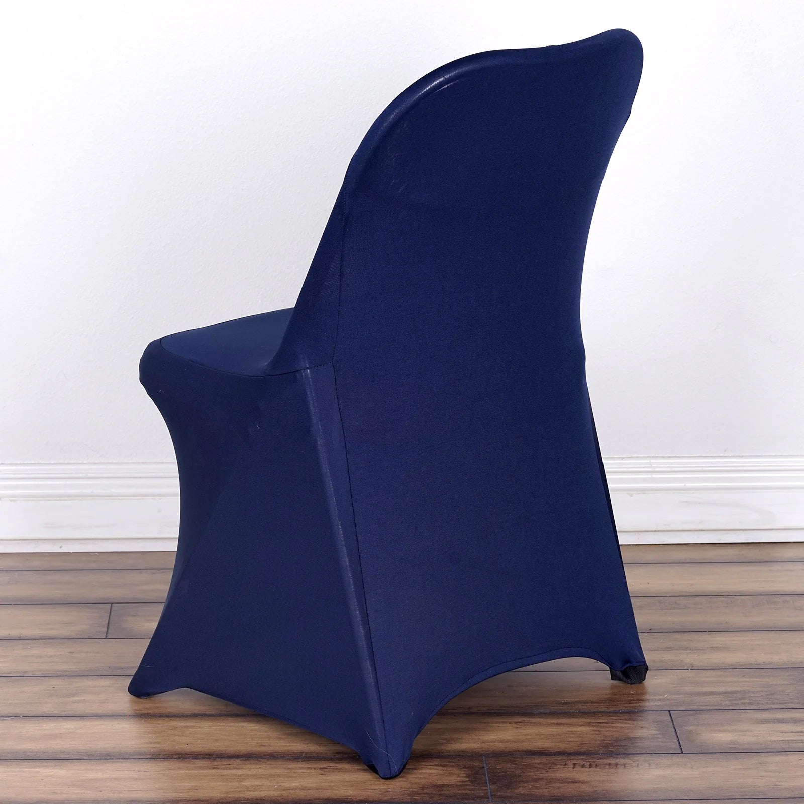 10-Piece Navy Blue Stretch Spandex Slipcovers for Folding Chairs - Durable 160GSM