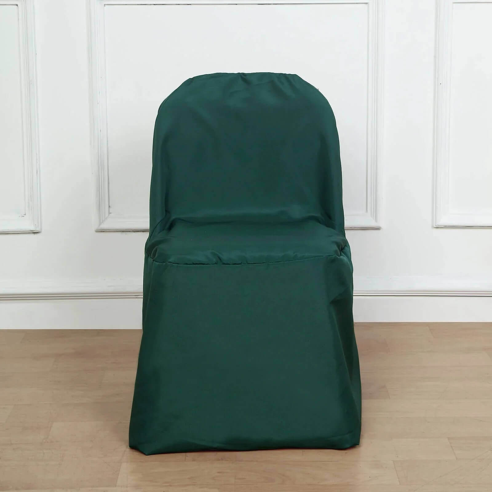 Hot Deal! 10-Piece Polyester Slip-On Chair Covers in Hunter Emerald Green, Wrinkle & Stain Resistant