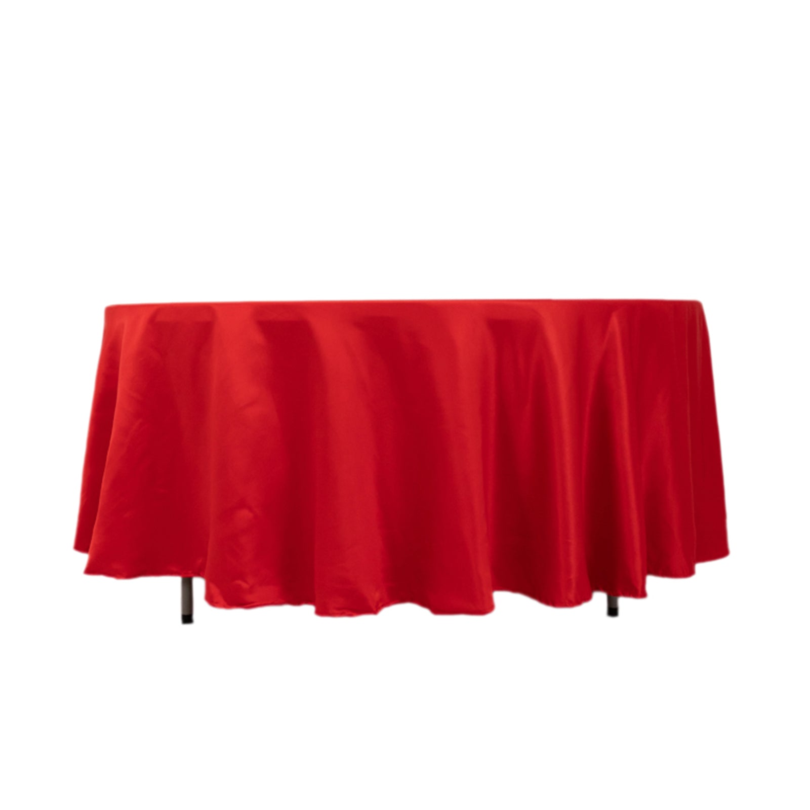 Red Durable Silk-Like Lamour Satin 108 Round Tablecloth - Ideal for Events