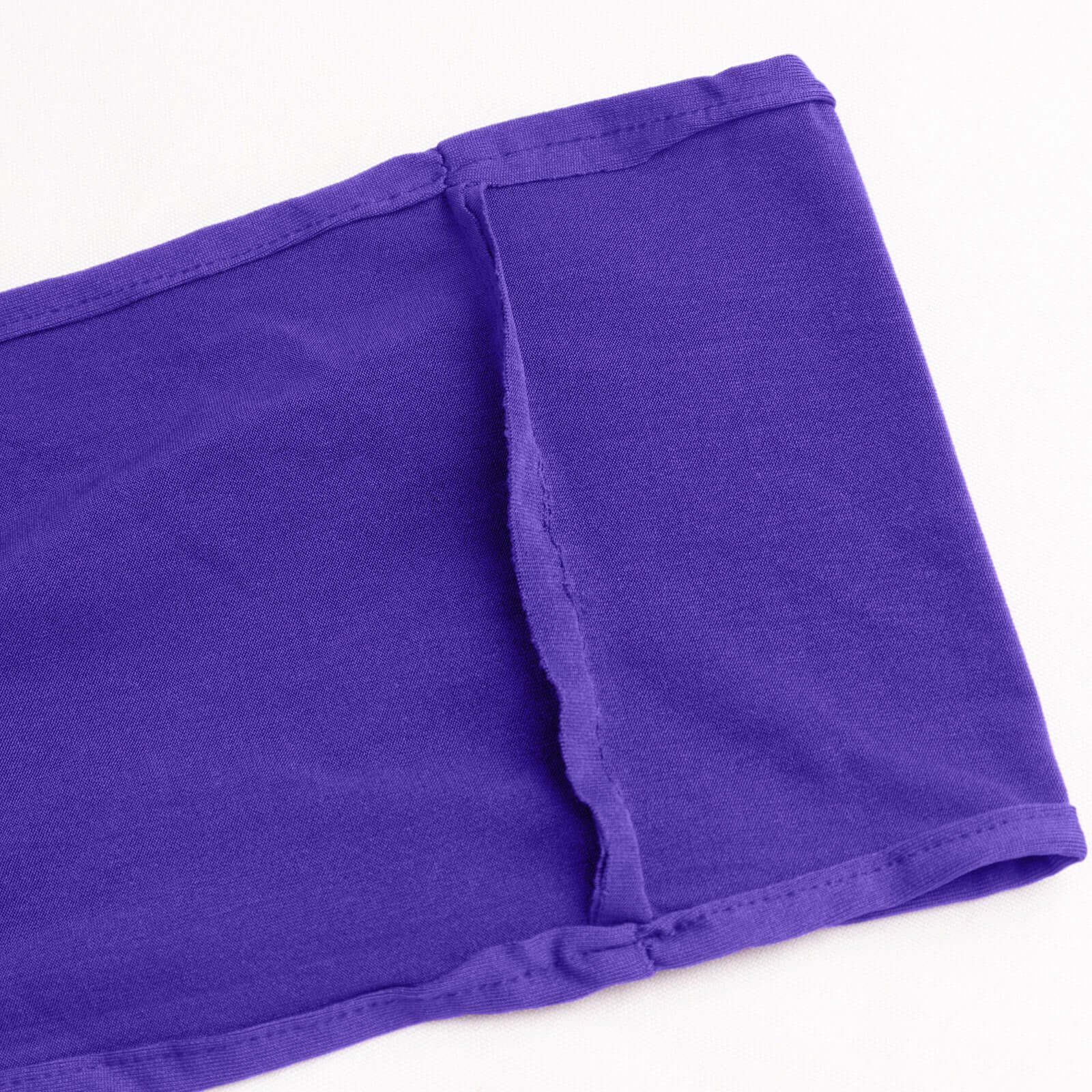 5-Pack Purple Spandex Chair Sashes with Gold Rhinestone Buckles - Reusable Four-Way Stretch Decor