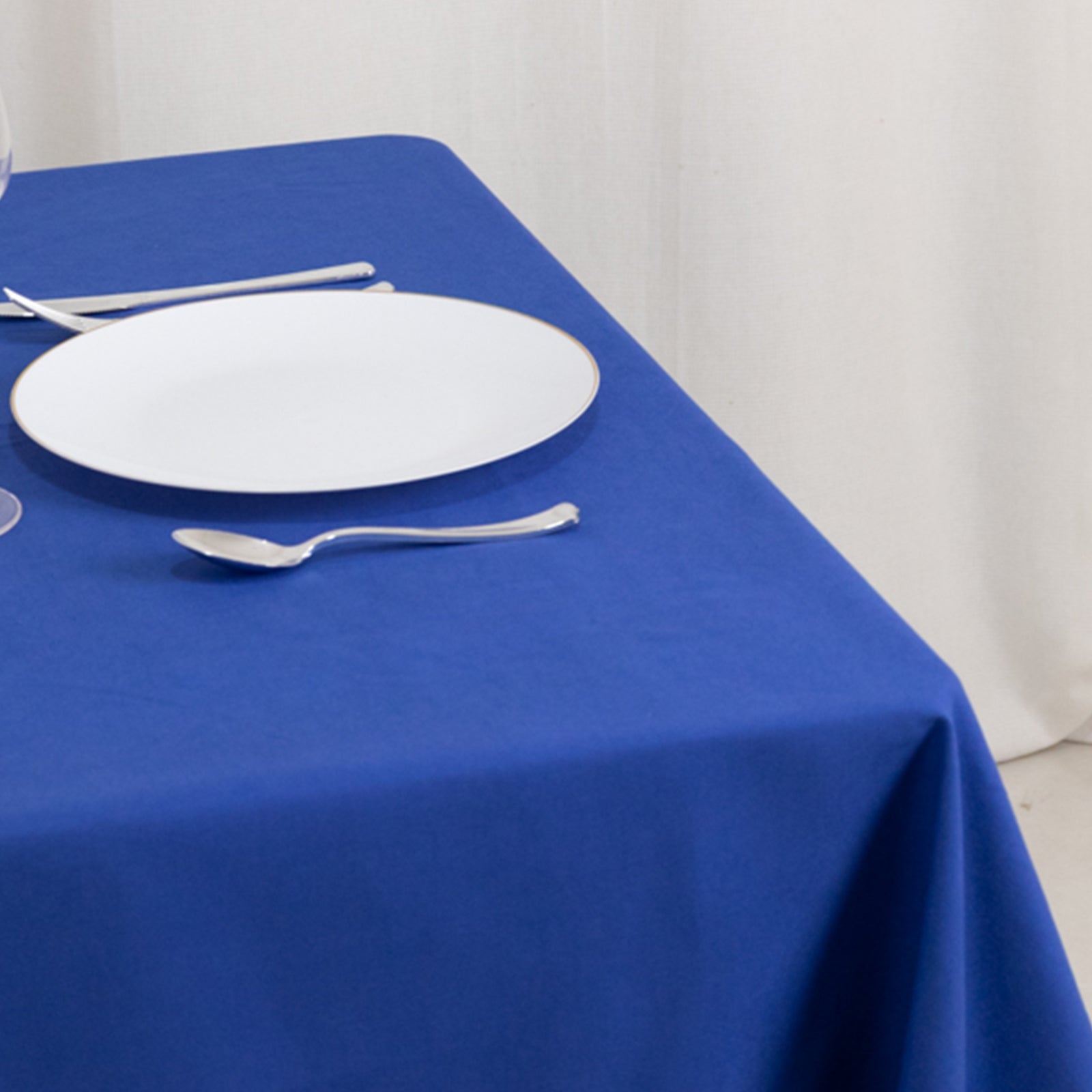 Wrinkle-Resistant Royal Blue 70x70 Square Cotton Blend Tablecloth